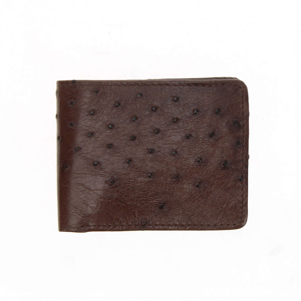 Mocha Full Quill Ostrich Billfold Wallet by Vaccari