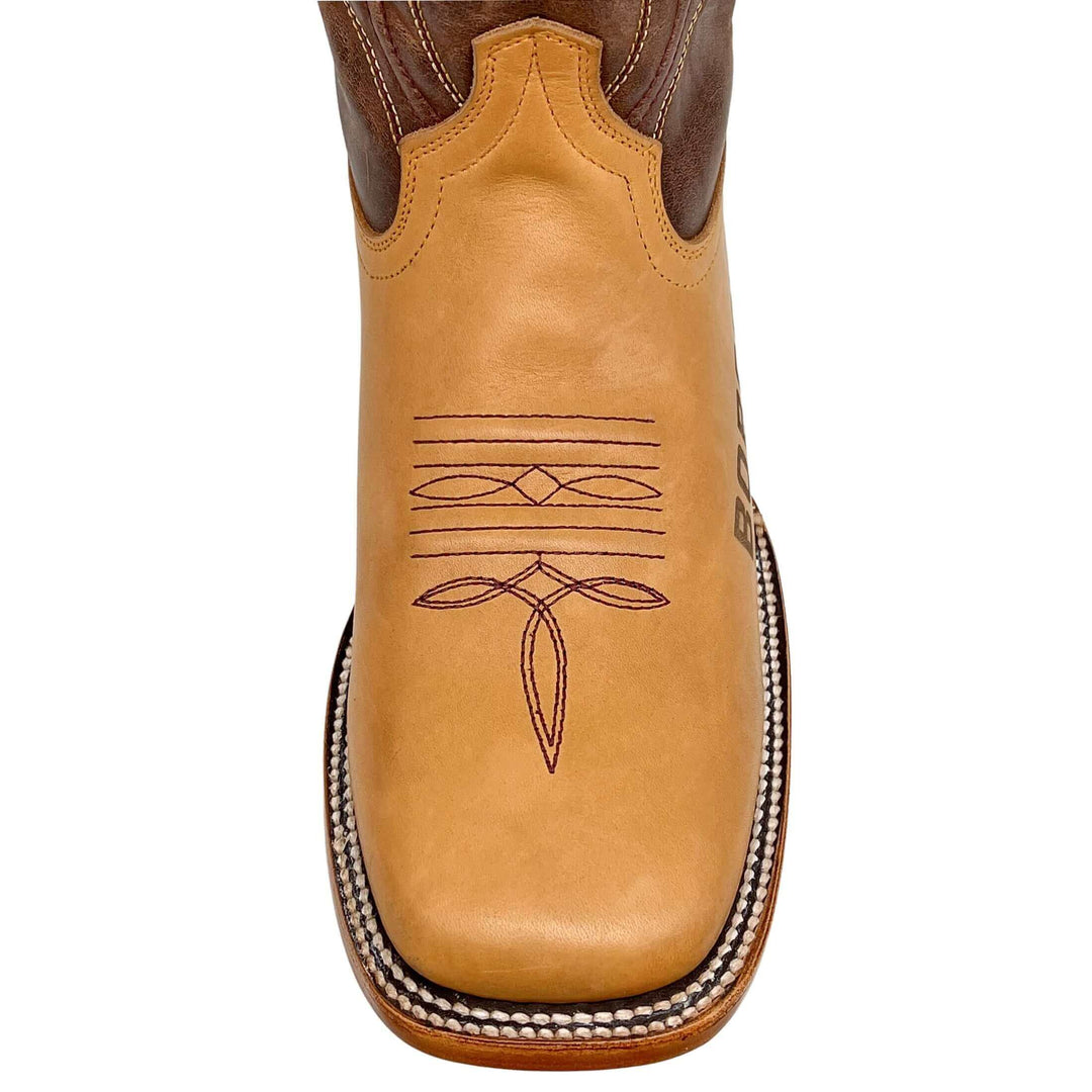 Men's Texas State University Bobcats Tan/Mocha Broad Square Cowboy Boots Weston by Vaccari