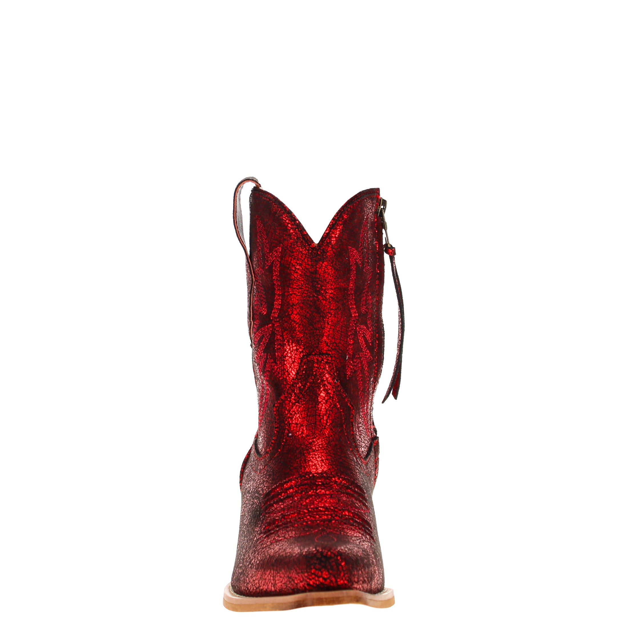 Women's Crackle Red Cowgirl Boots with Color Tassel Jane by V by Vaccari