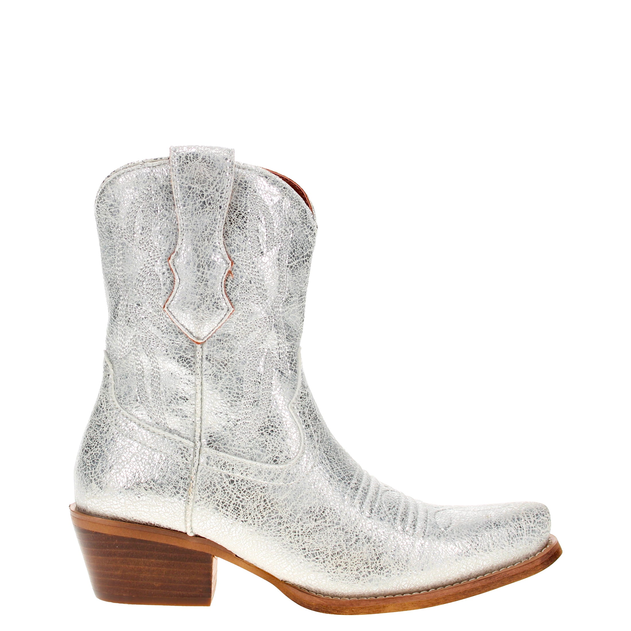 Women's Crackle Sliver Cowgirl Boots with Color Tassel Jane by V by Vaccari