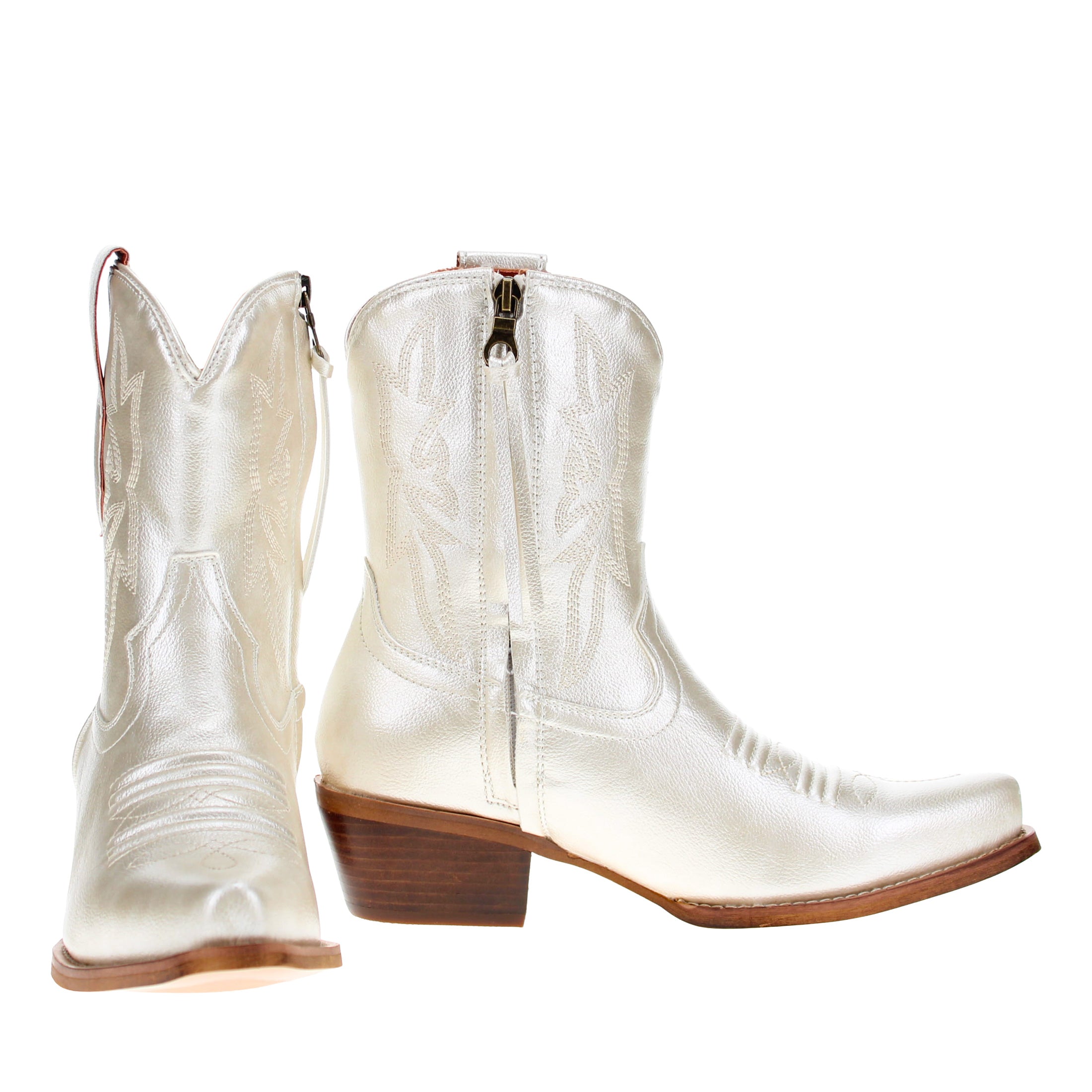 Women's Off White Cowgirl Boots with Color Tassel Jane by V by Vaccari
