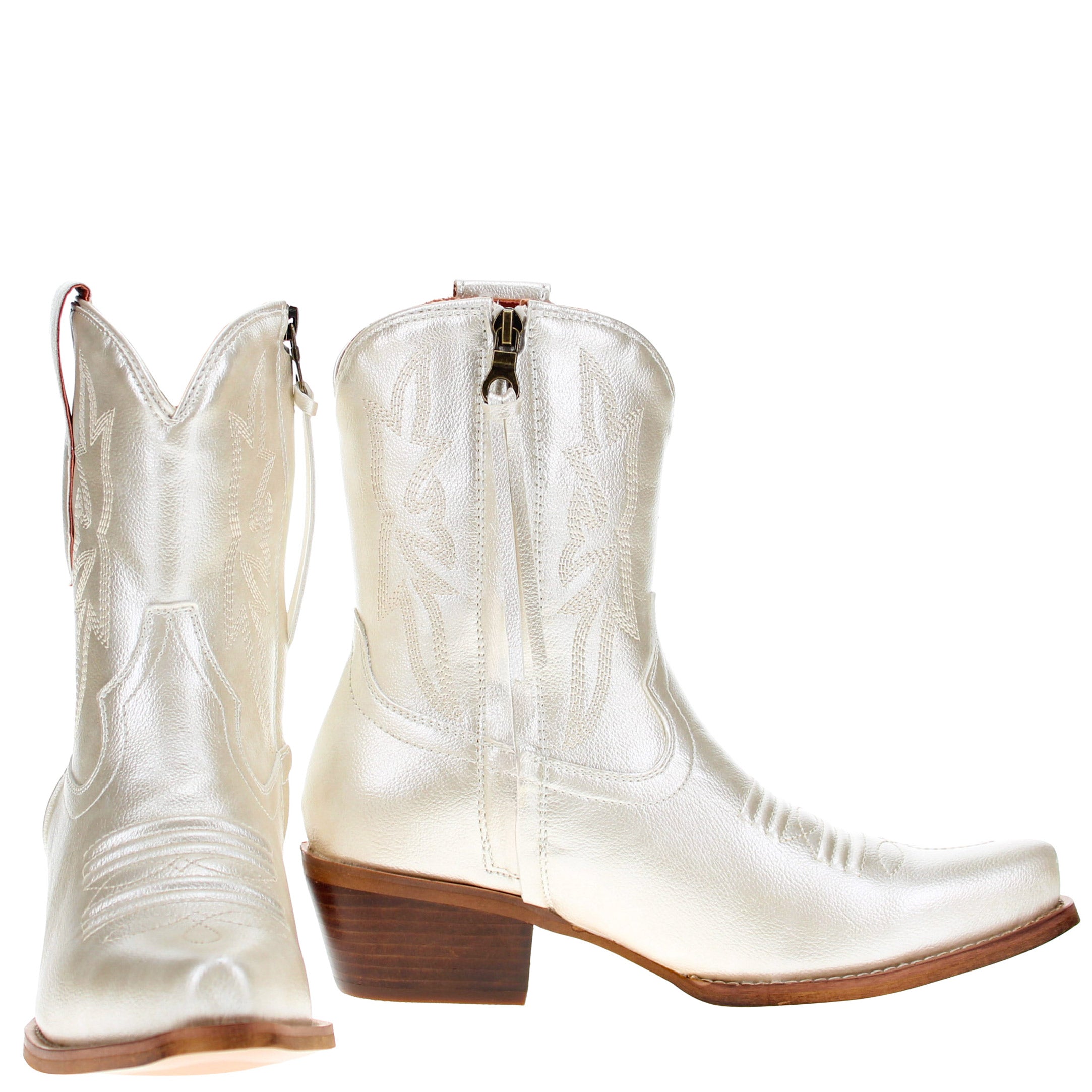 （希少）diesel silver boots Women's Silver Cowgirl Zipper Booties | Vaccari Boots