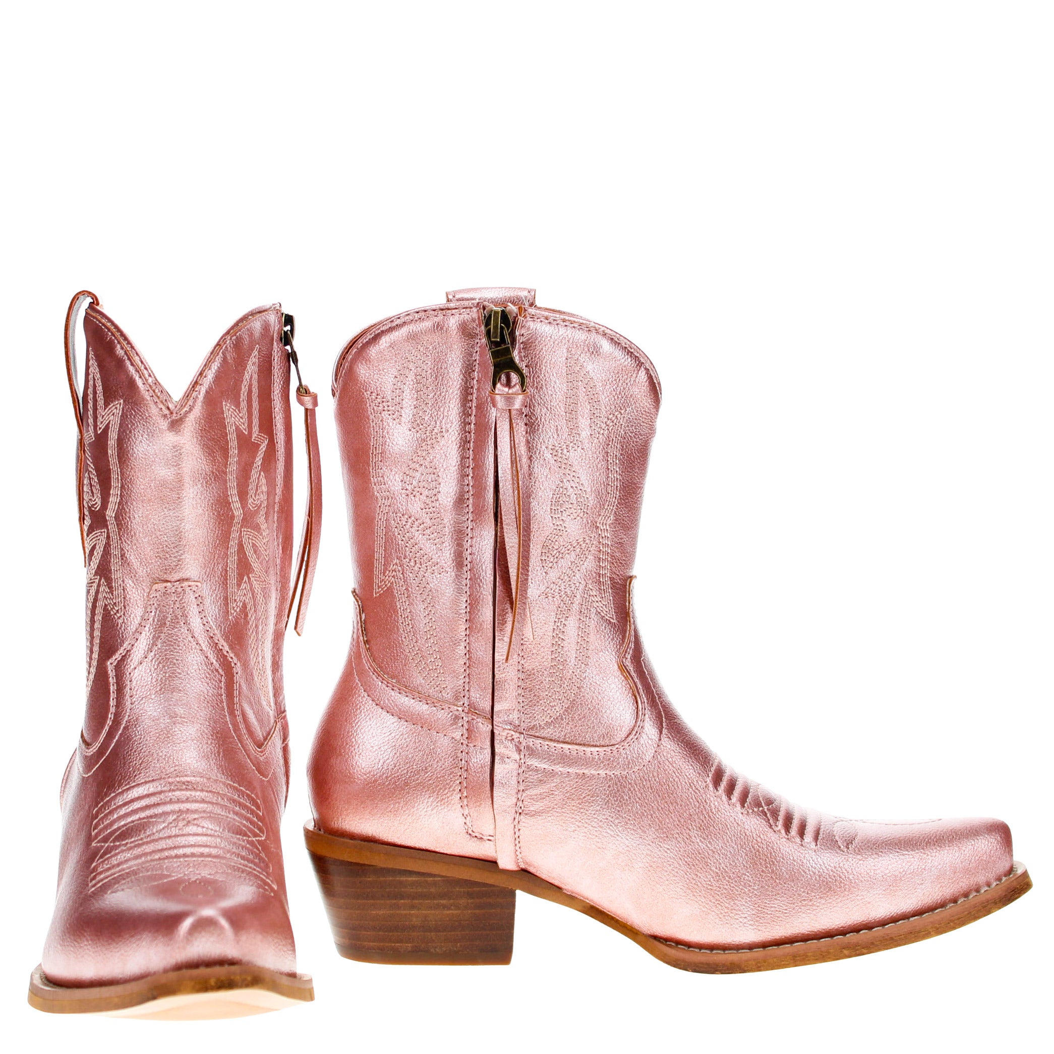Women's Pink Cowgirl Boots with Color Tassel Jane by V by Vaccari