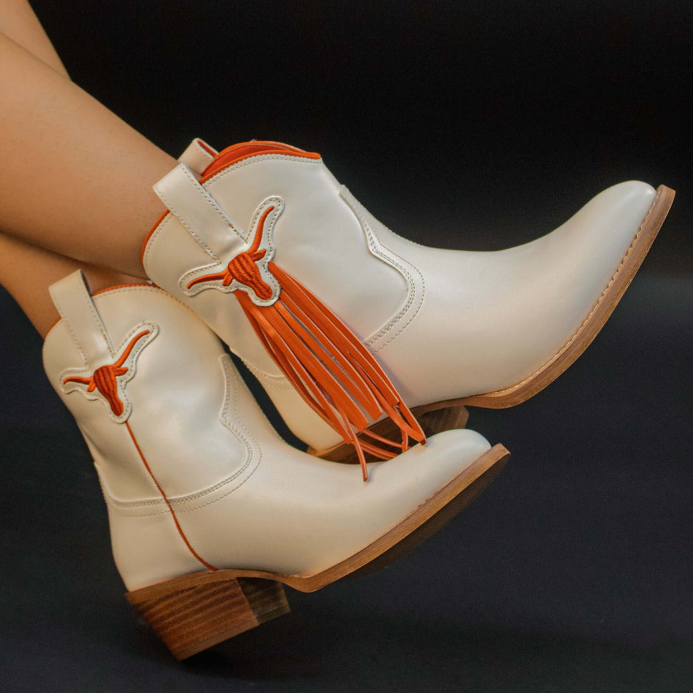 Women's University of Texas Bone Fringe Bootie Lucy By V By Vaccari