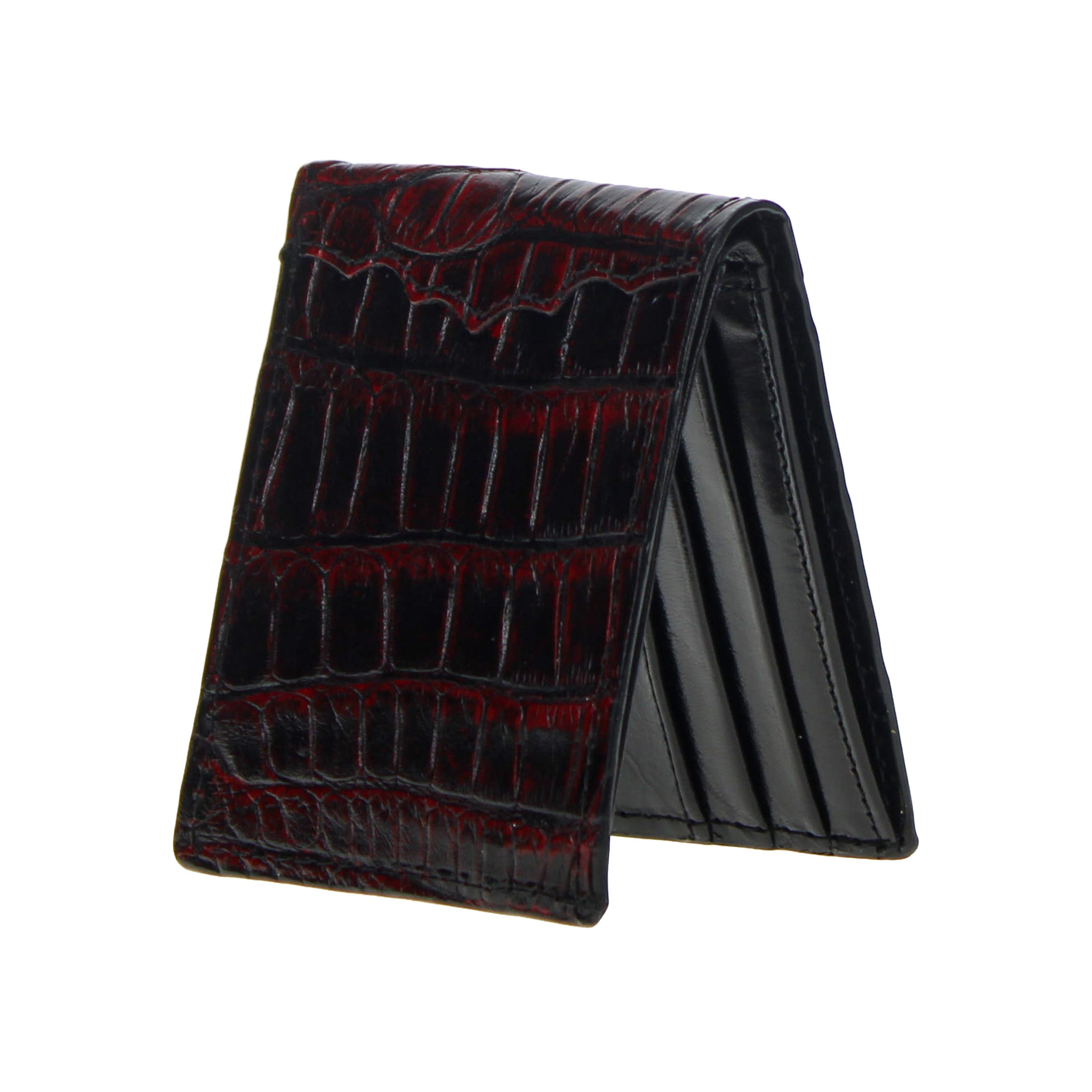 Black Cherry American Alligator Billfold Wallet