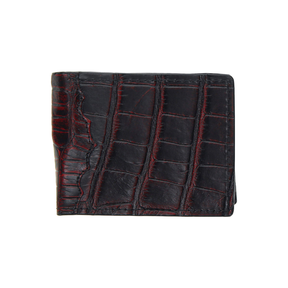 Black Cherry American Alligator Billfold Wallet