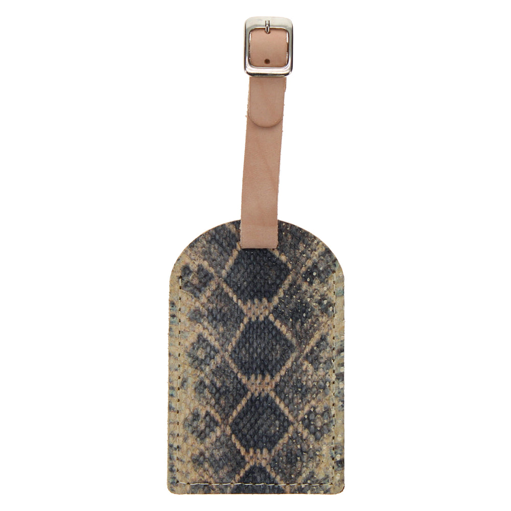 Natural Imprinted Rattlesnake Python Luggage Tag