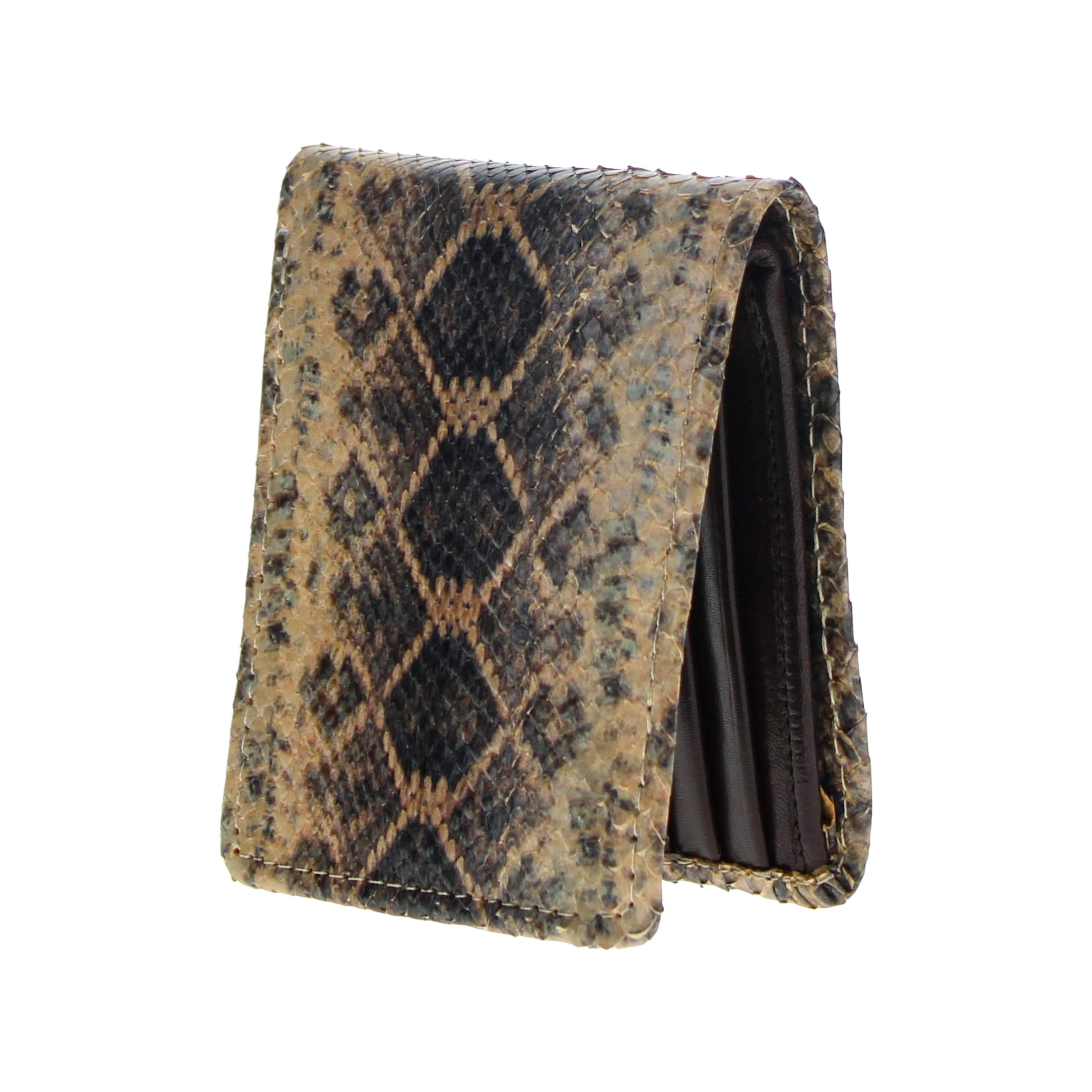 Men's Natural Rattlesnake Imprint Python Billfold Wallet