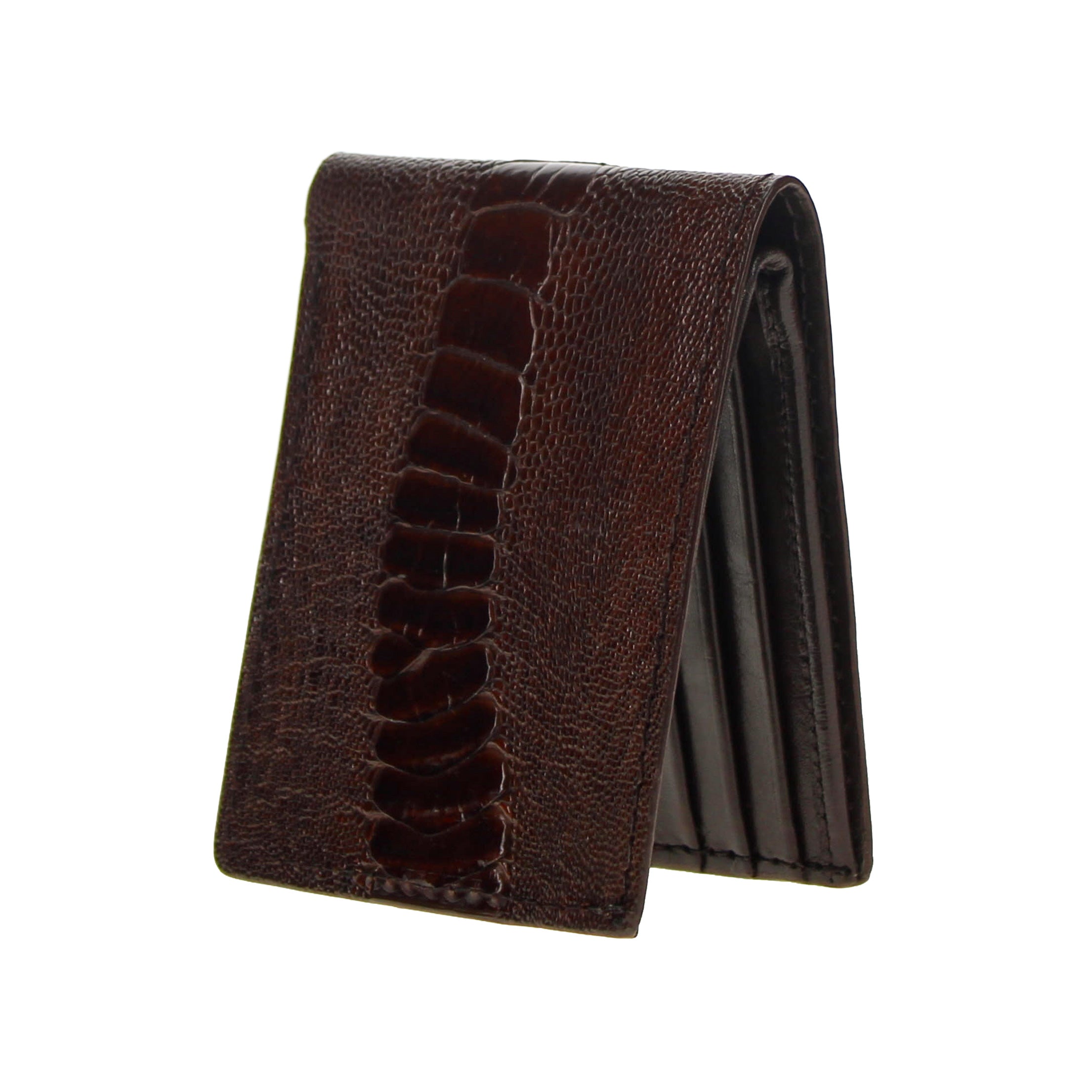 Mocha Ostrich Leg Billfold Wallet