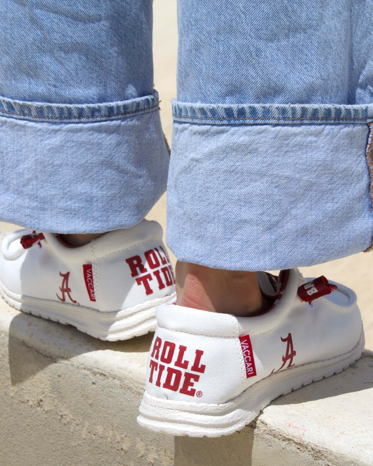 Women's University of Alabama White Canvas Shoes Kate By Vaccari University