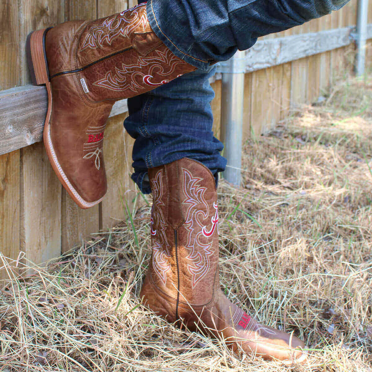 Men's University of Alabama Tan Cowboy Boots Luke by Vaccari University