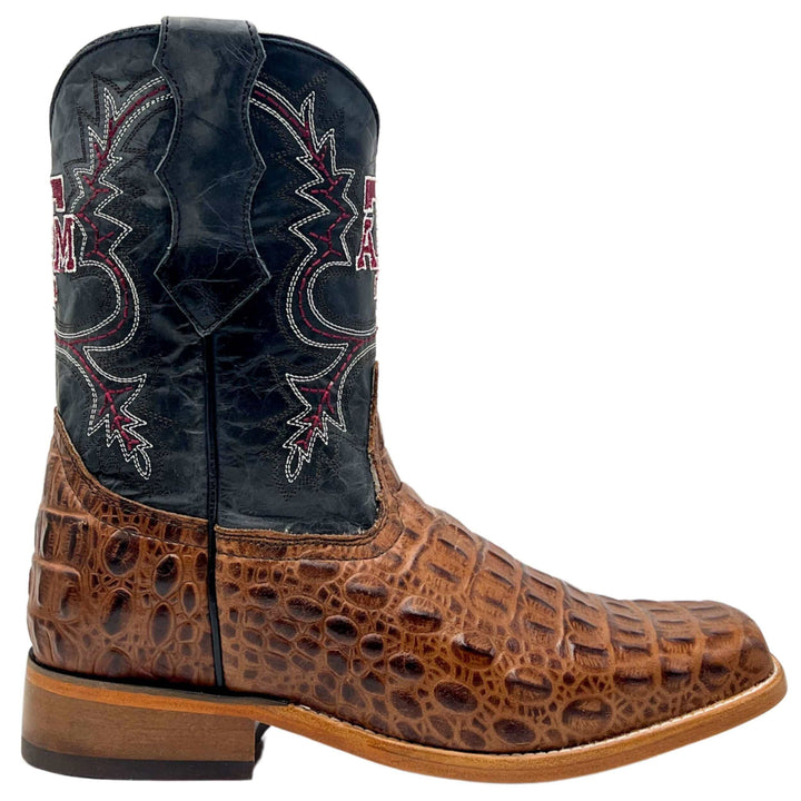 kids texas a&m aggies cowboy boots brown hornedback print Hudson