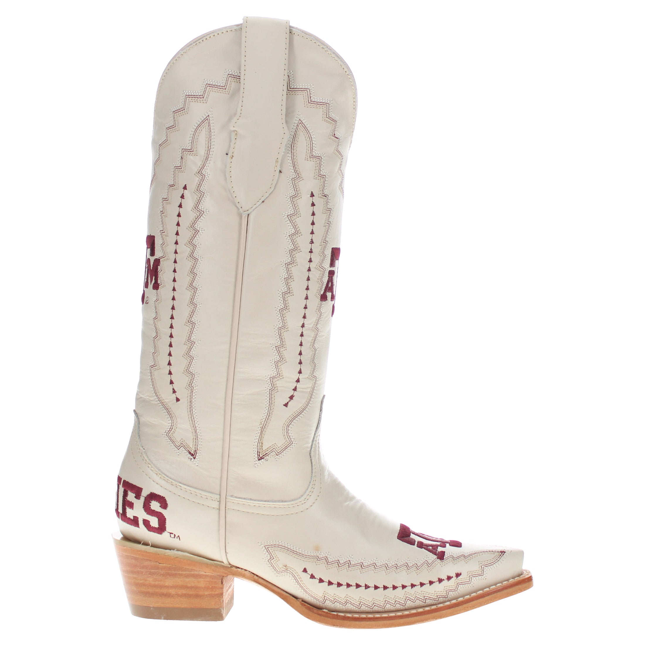 Women's Texas A&M Less Than Perfect Bone Cowgirl Boots by Vaccari University