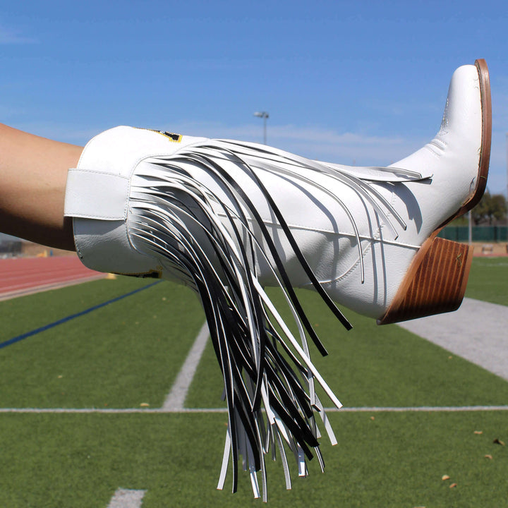 Appalachian State University Kacey White Fringe Boot By V By Vaccari