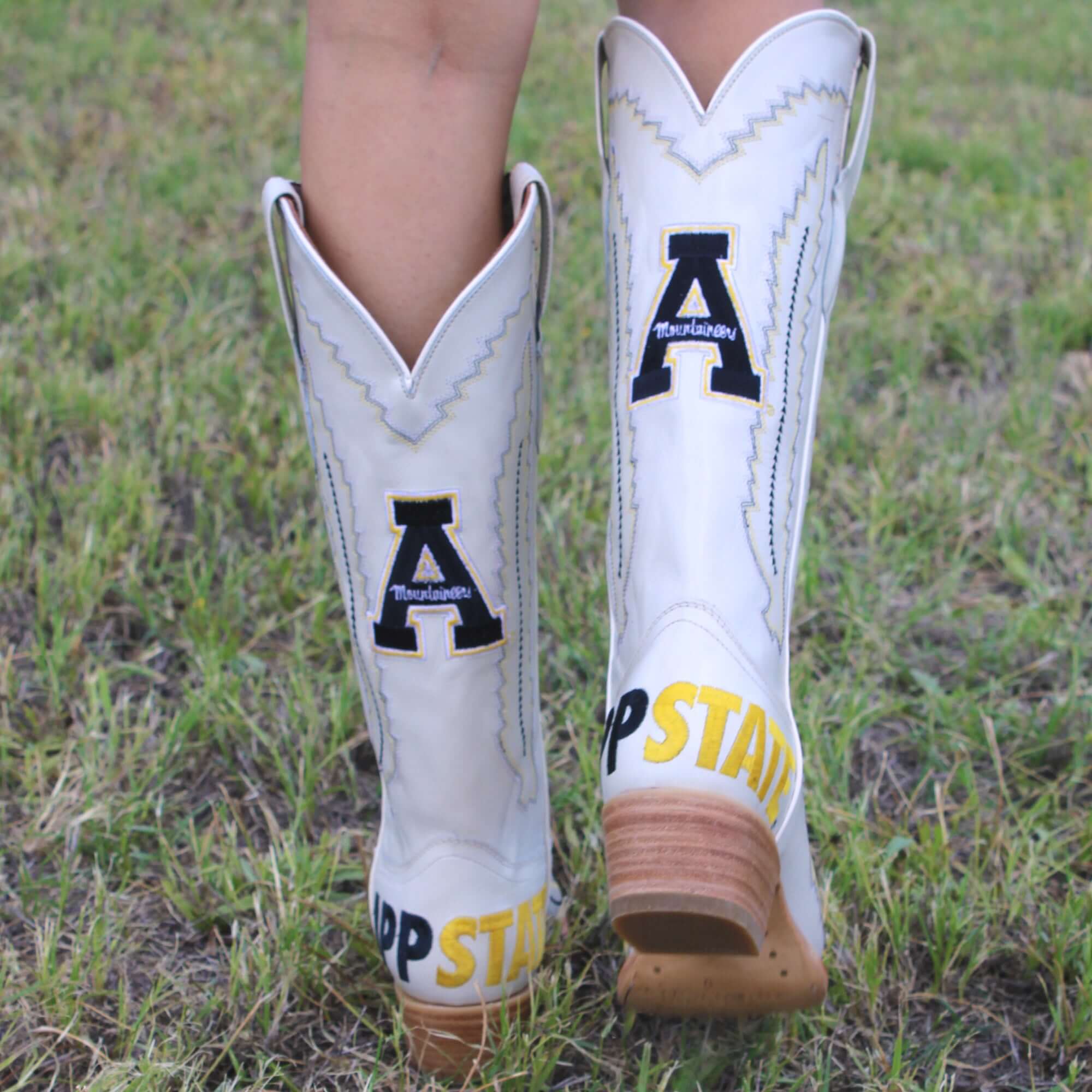 Women's App State University Bone Snip Toe Cowgirl Boots Naomi by Vaccari