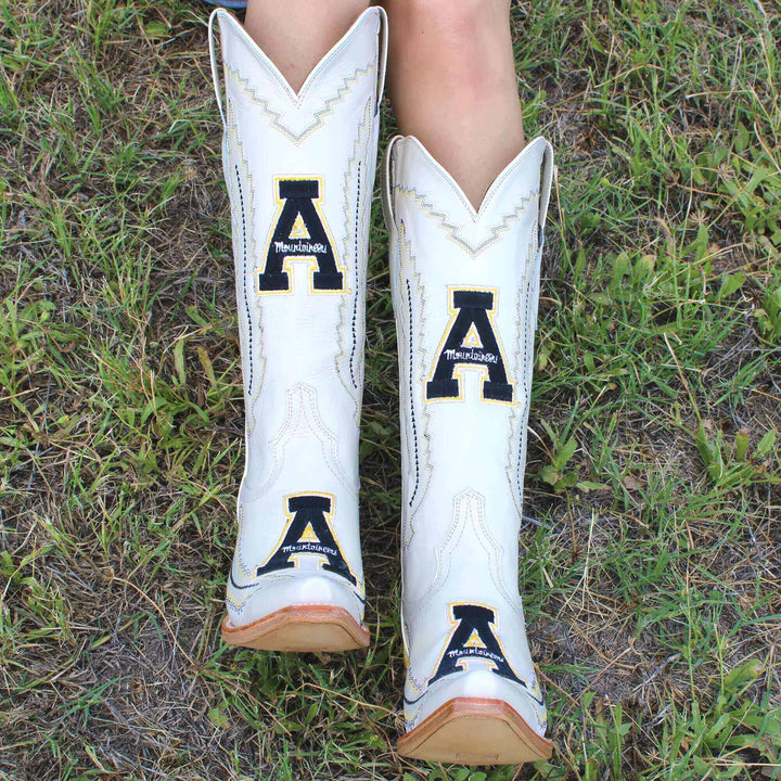 Women's App State University Bone Snip Toe Cowgirl Boots Naomi by Vaccari