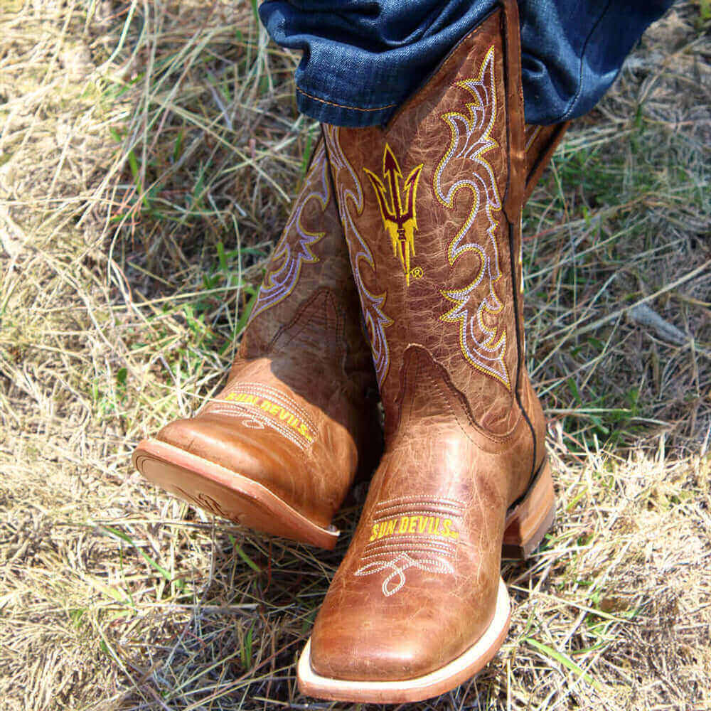 ASU Men's Brown Cowboy Boots Luke by Vaccari University