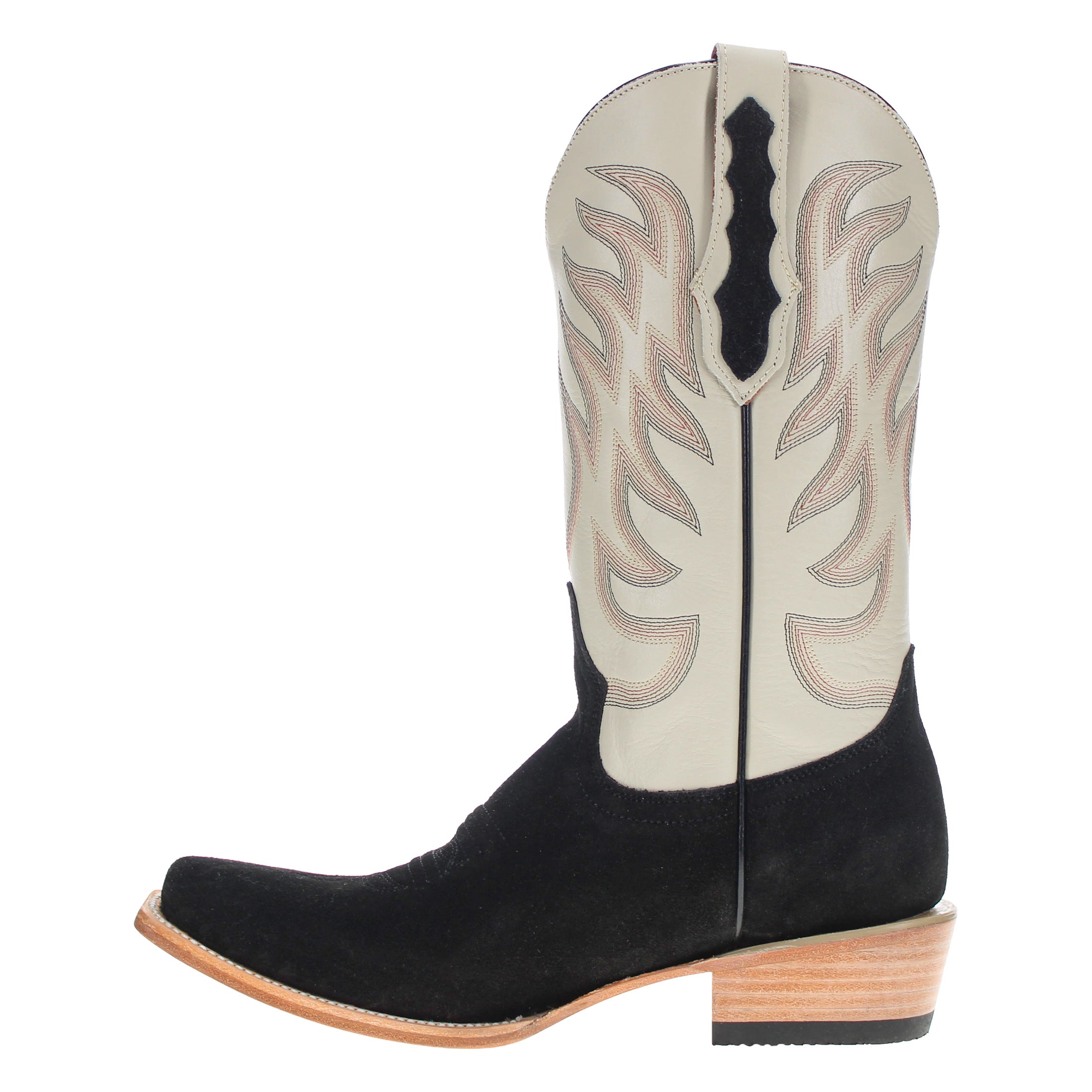 Men's Black Suede Vamp JW Toe Toe Cowboy Boots by Vaccari