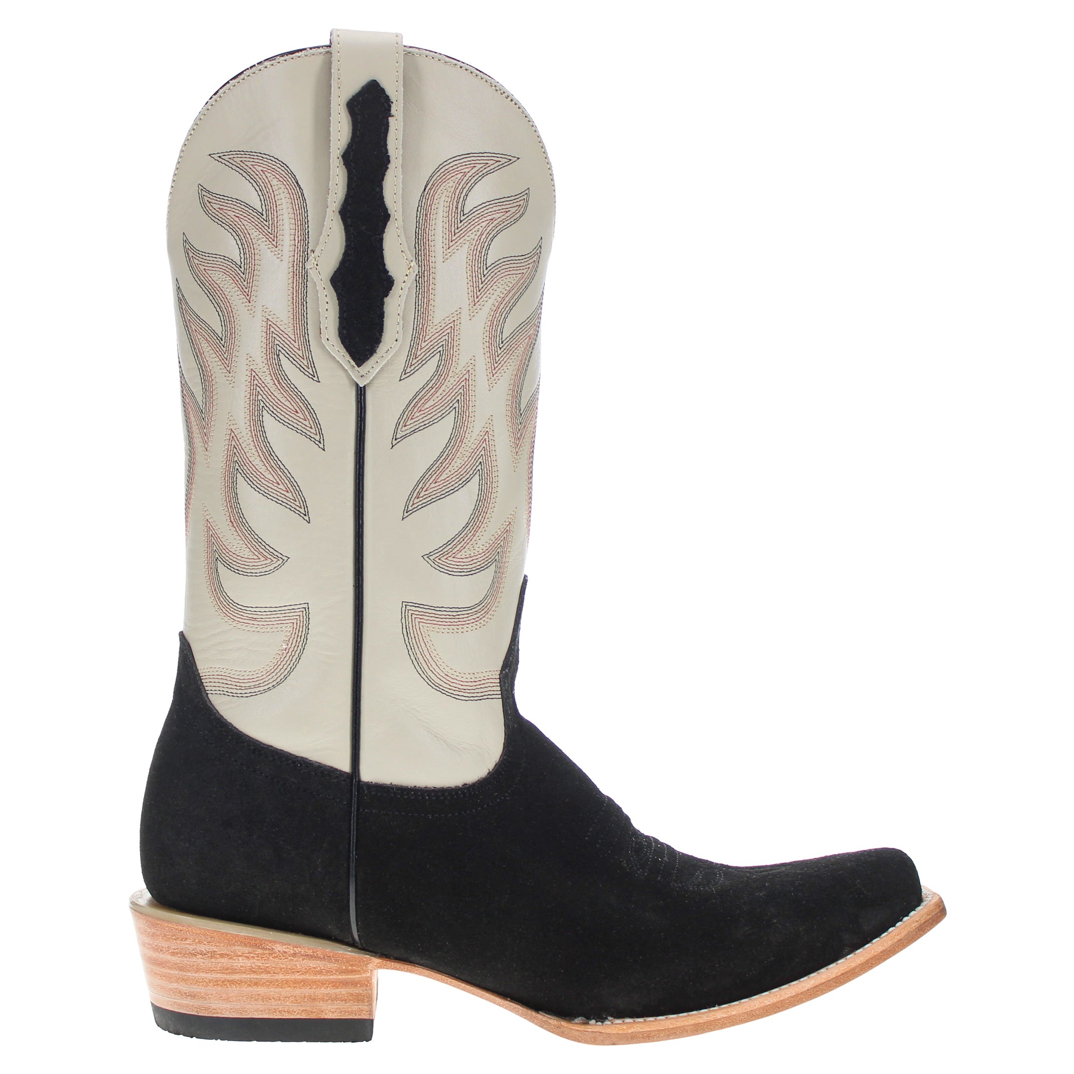 Men's Black Suede Vamp JW Toe Toe Cowboy Boots by Vaccari