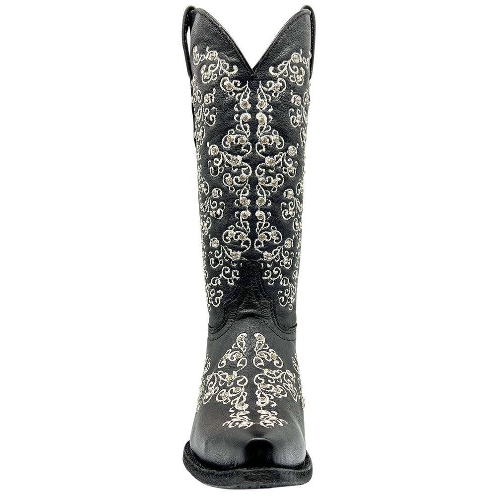 Women's Vaccari Black Snip Toe Crystal Embellished Cowgirl Boots | Brooklyn Women's Vaccari Black Snip Toe Crystal Embellished Cowgirl Boots | Brooklyn #select-a-toe_snip