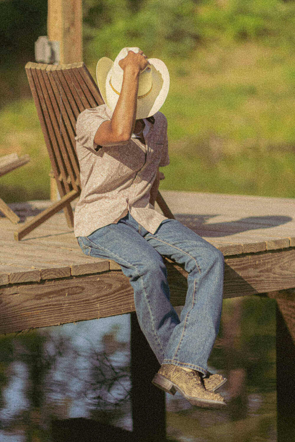 Natural American Alligator Men's Cowboy Alexander by Vaccari Boots