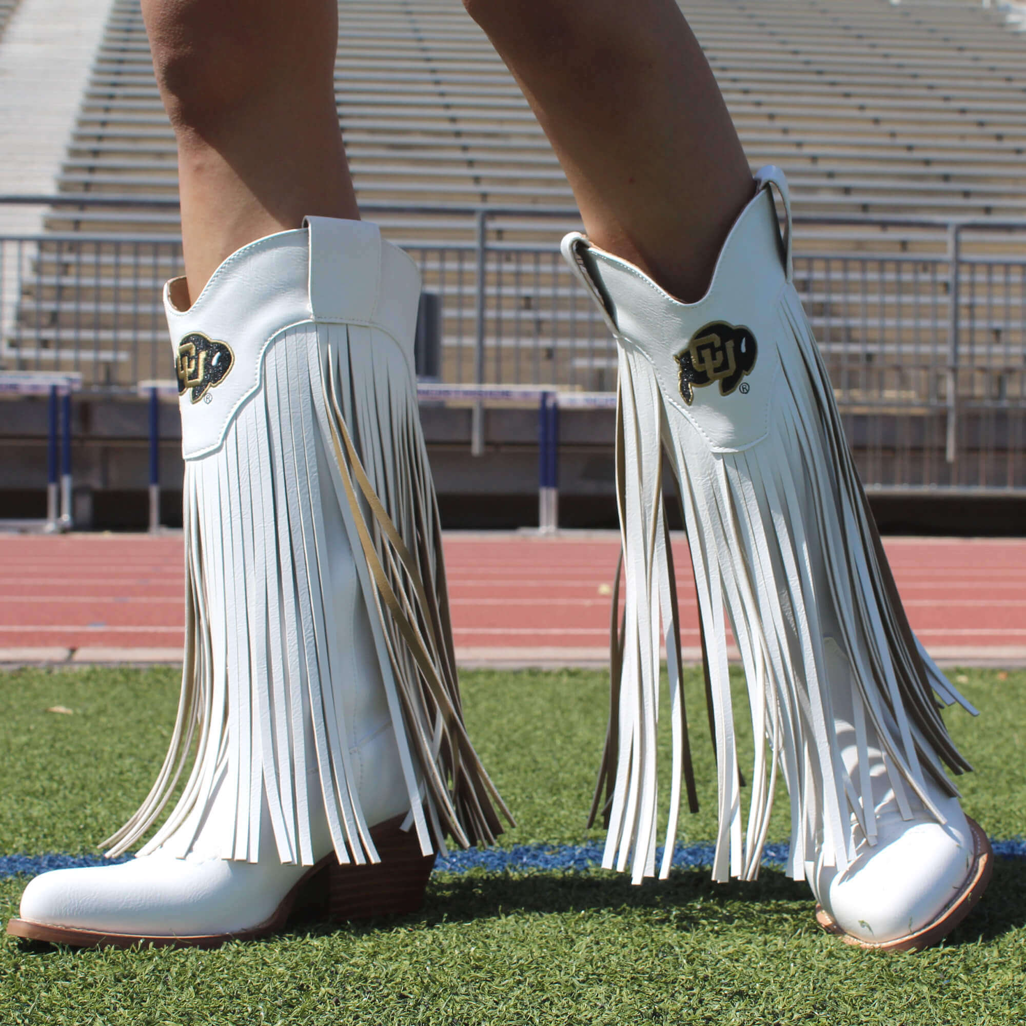 University of Colorado Kacey White Fringe Boot By V By Vaccari