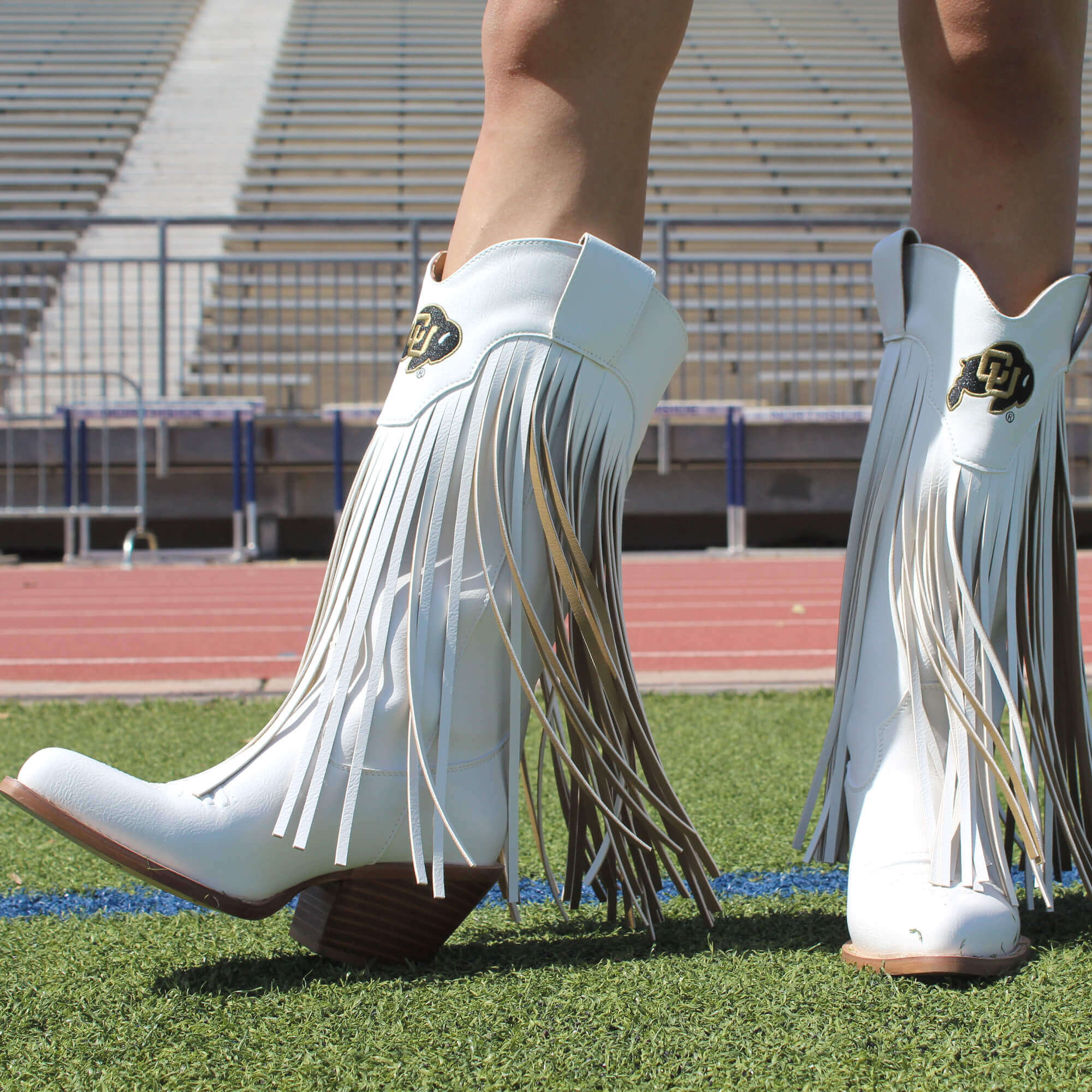 University of Colorado Kacey White Fringe Boot By V By Vaccari