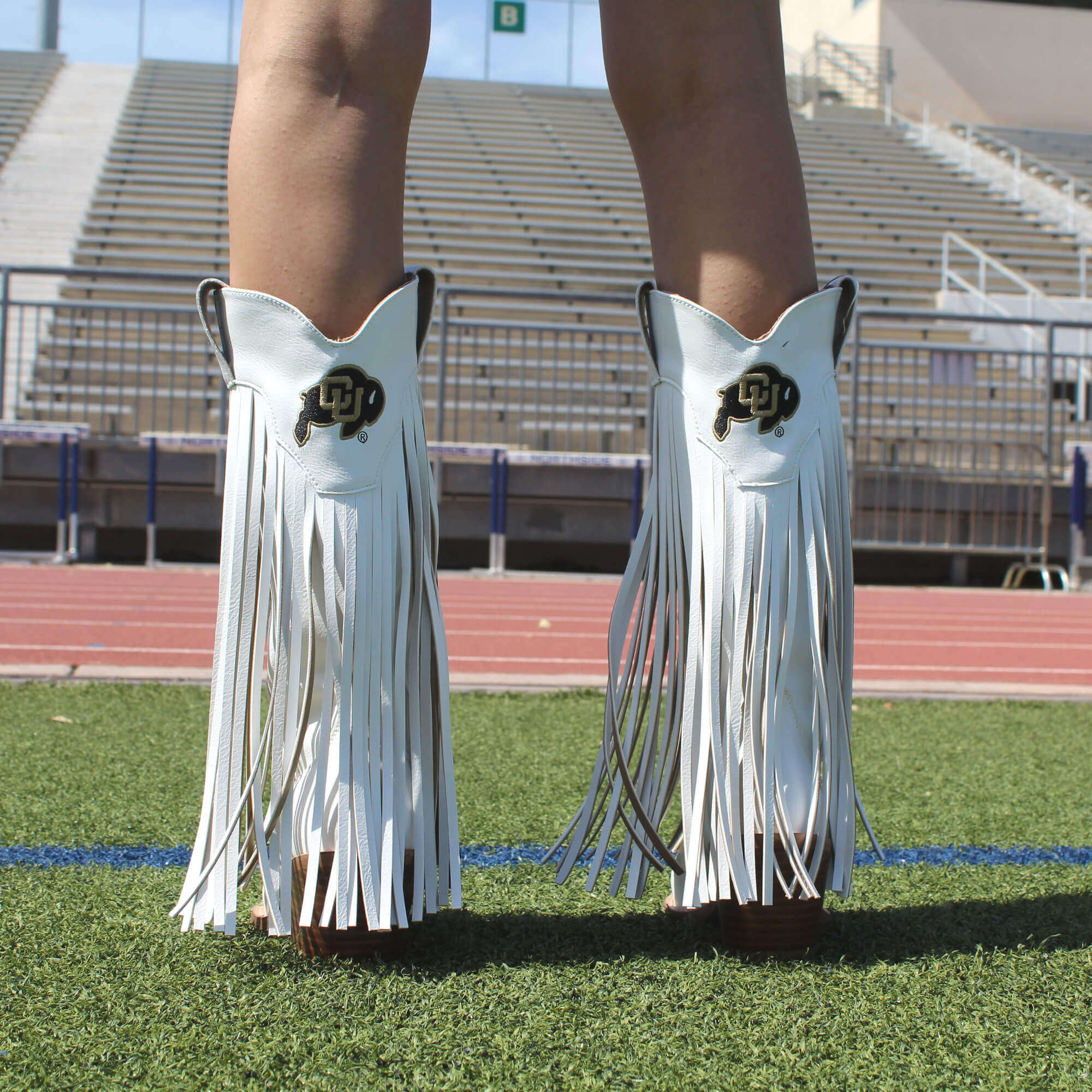 University of Colorado Kacey White Fringe Boot By V By Vaccari