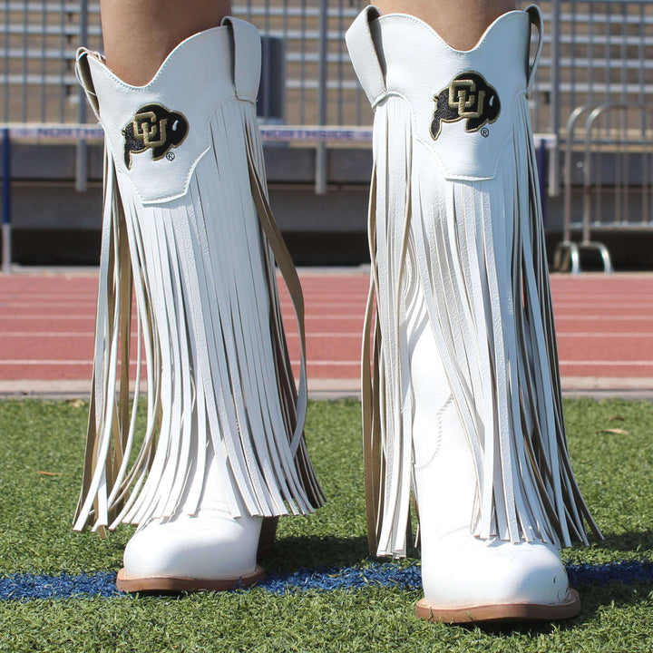 University of Colorado Kacey White Fringe Boot By V By Vaccari