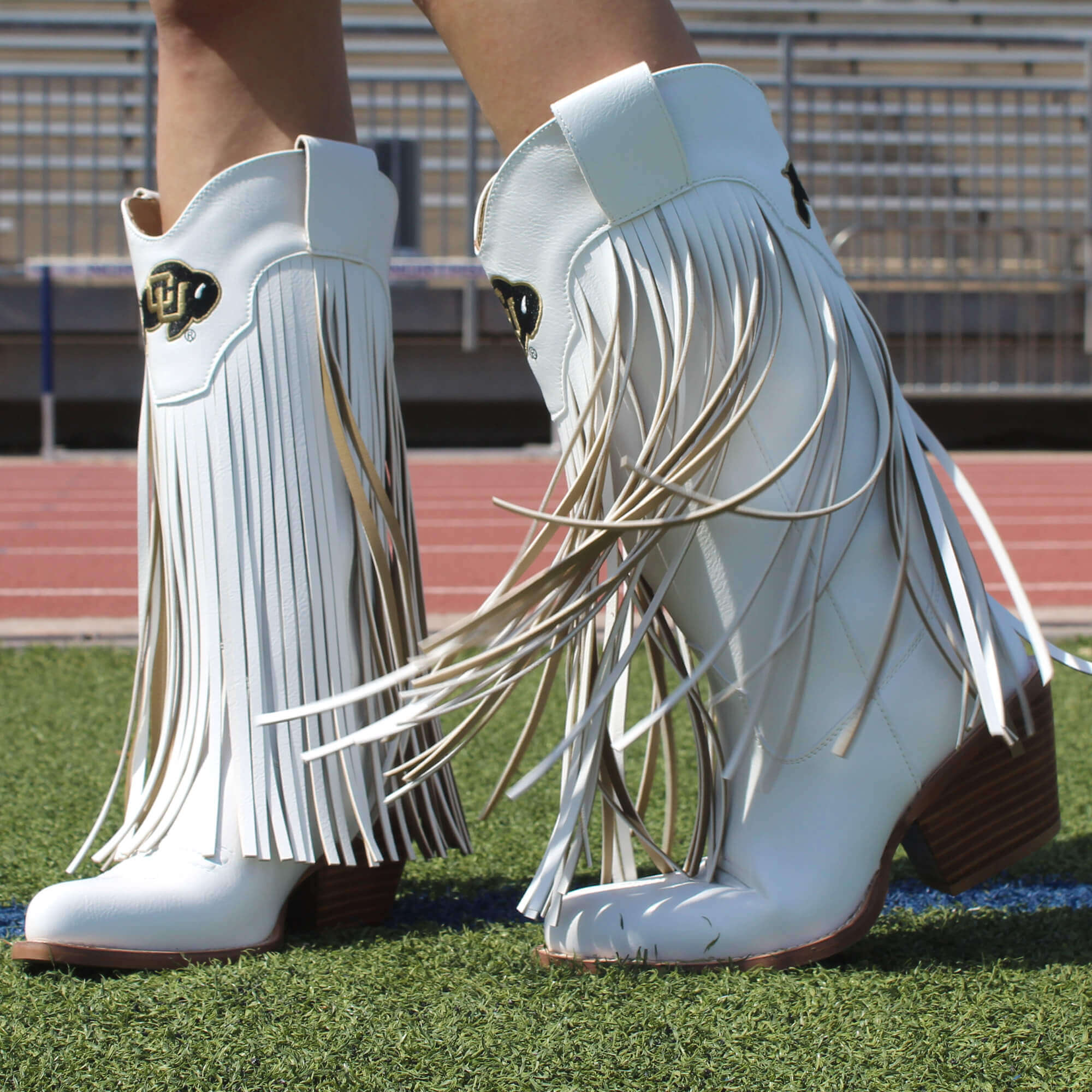 University of Colorado Kacey White Fringe Boot By V By Vaccari