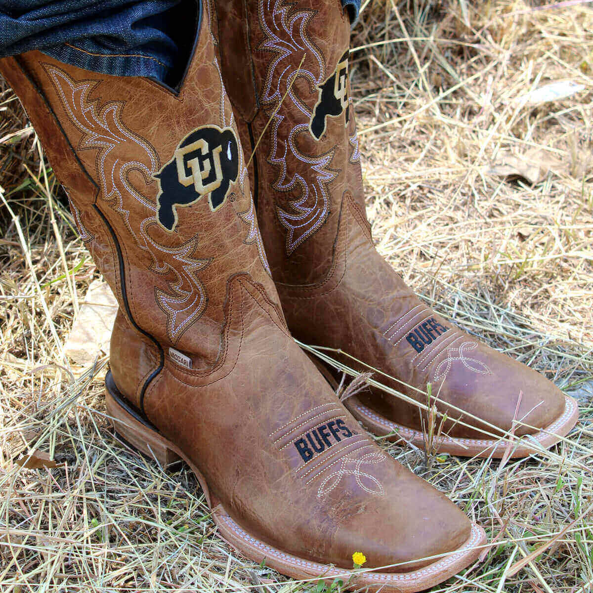 Men's University of Colorado Tan Cowboy Boots Luke by Vaccari University