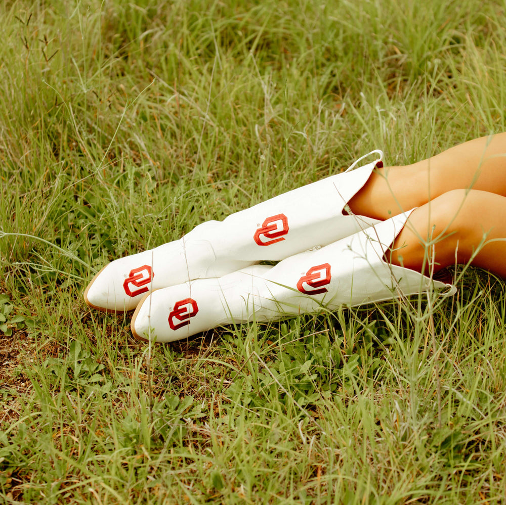University of Oklahoma Blair Tall White Boot By V By Vaccari