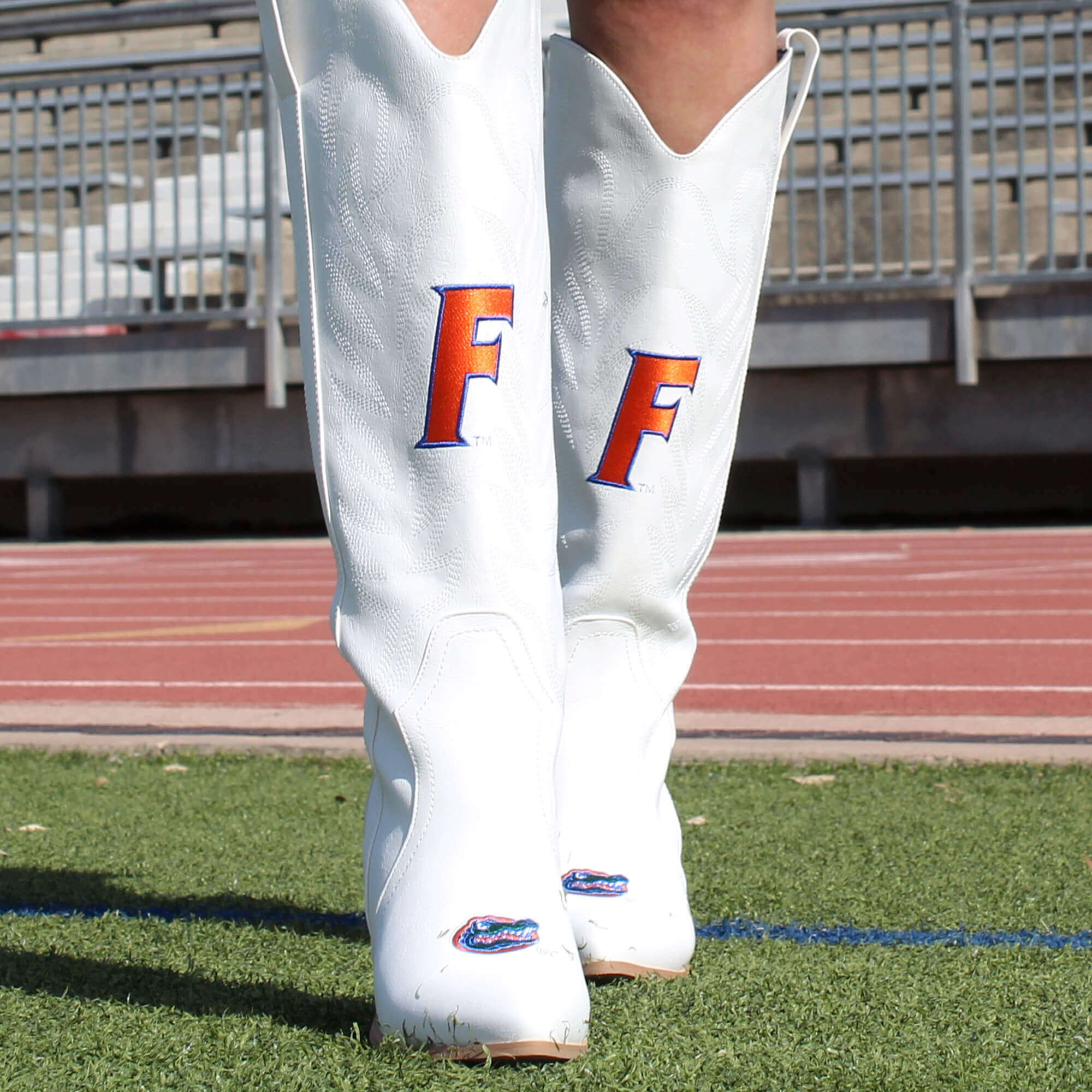 University of Florida Blair Tall White Boot By V By Vaccari