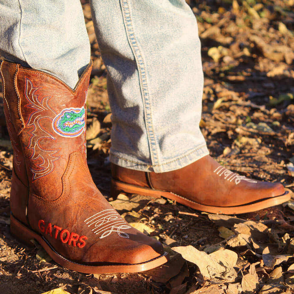 Kid's University of Florida Brown Cowboy Boots by Vaccari University