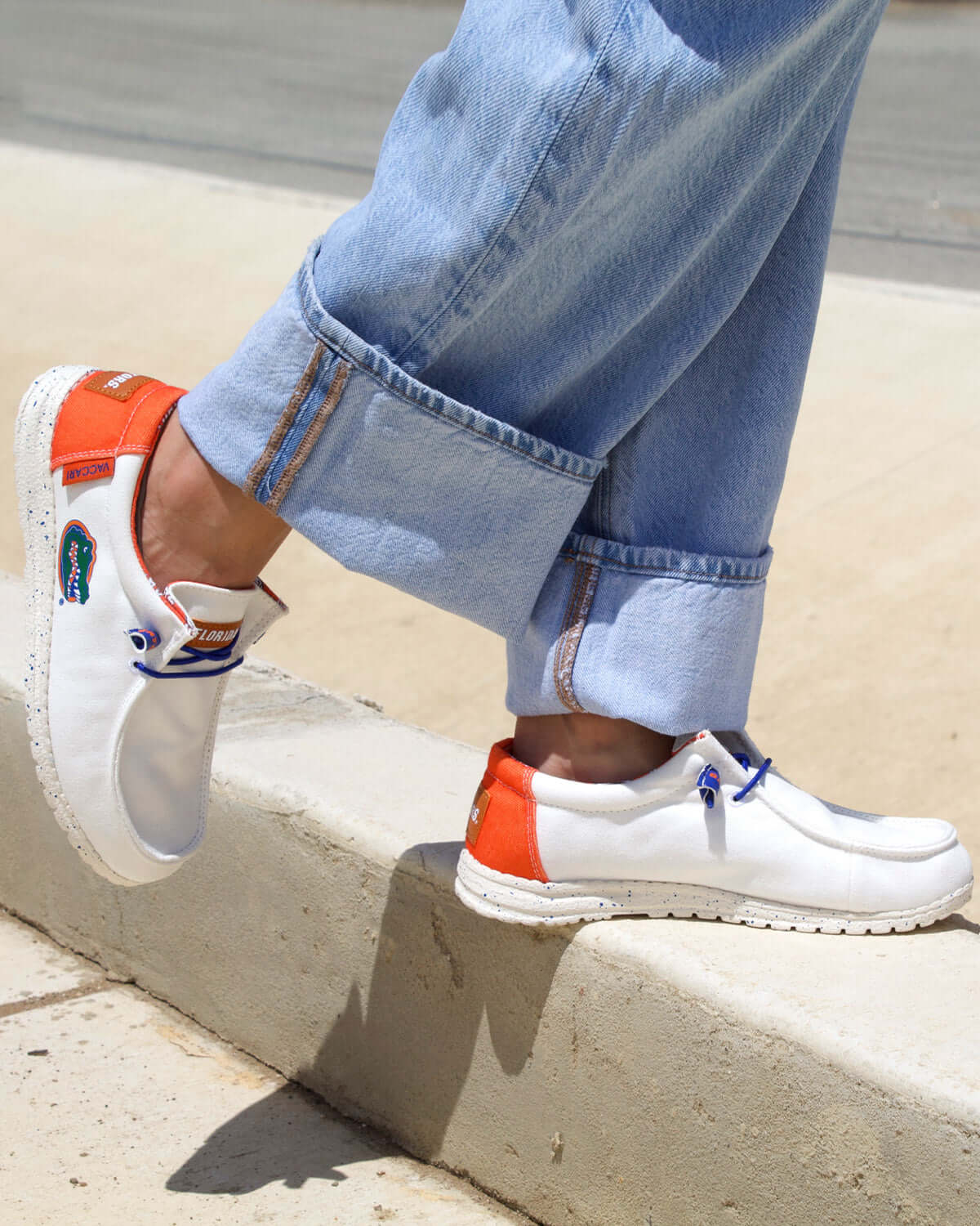 Women's University of Florida White Canvas Shoes Kate By Vaccari University