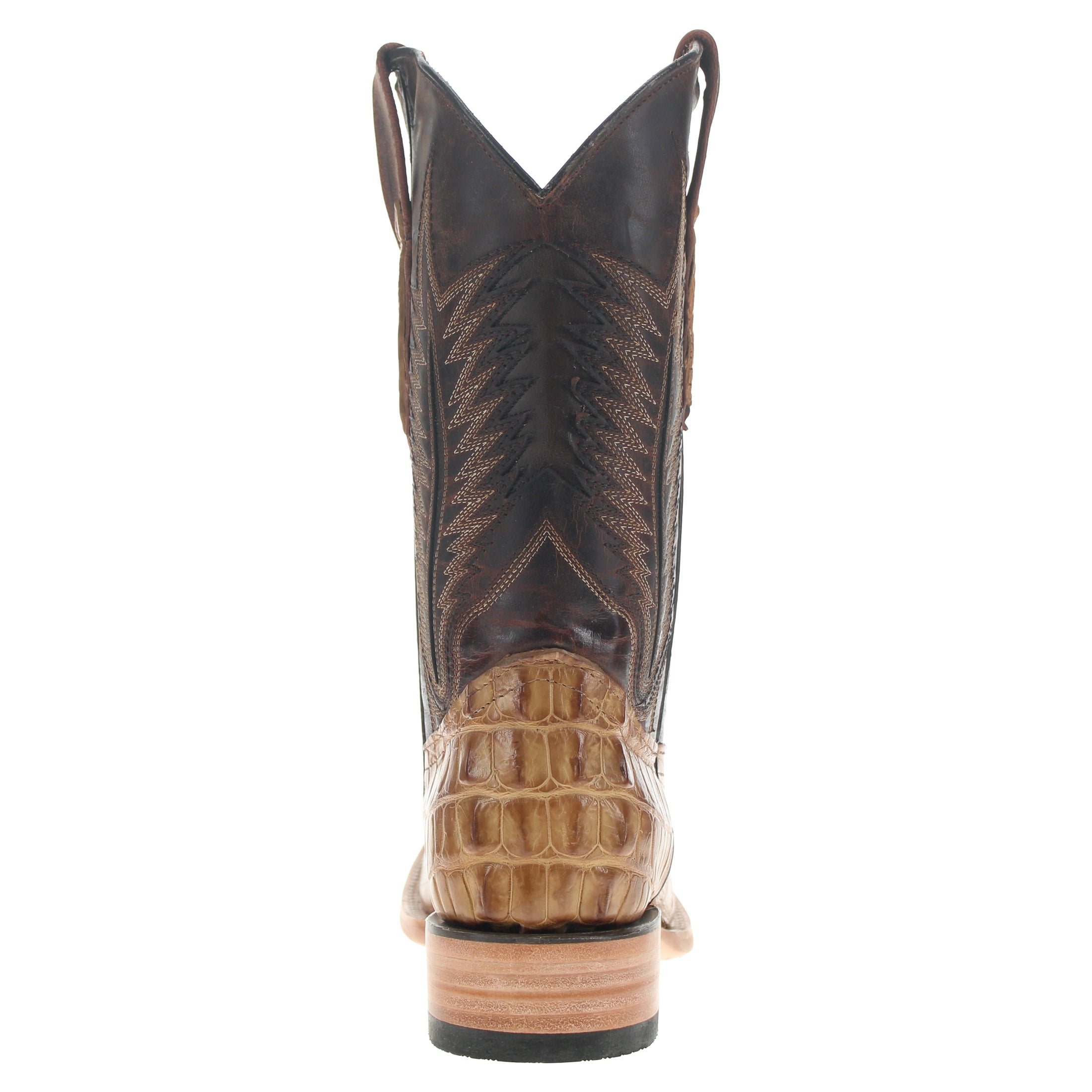 Men's Tan Hornback American Alligator Paxton  Square Toe Vaccari Boots