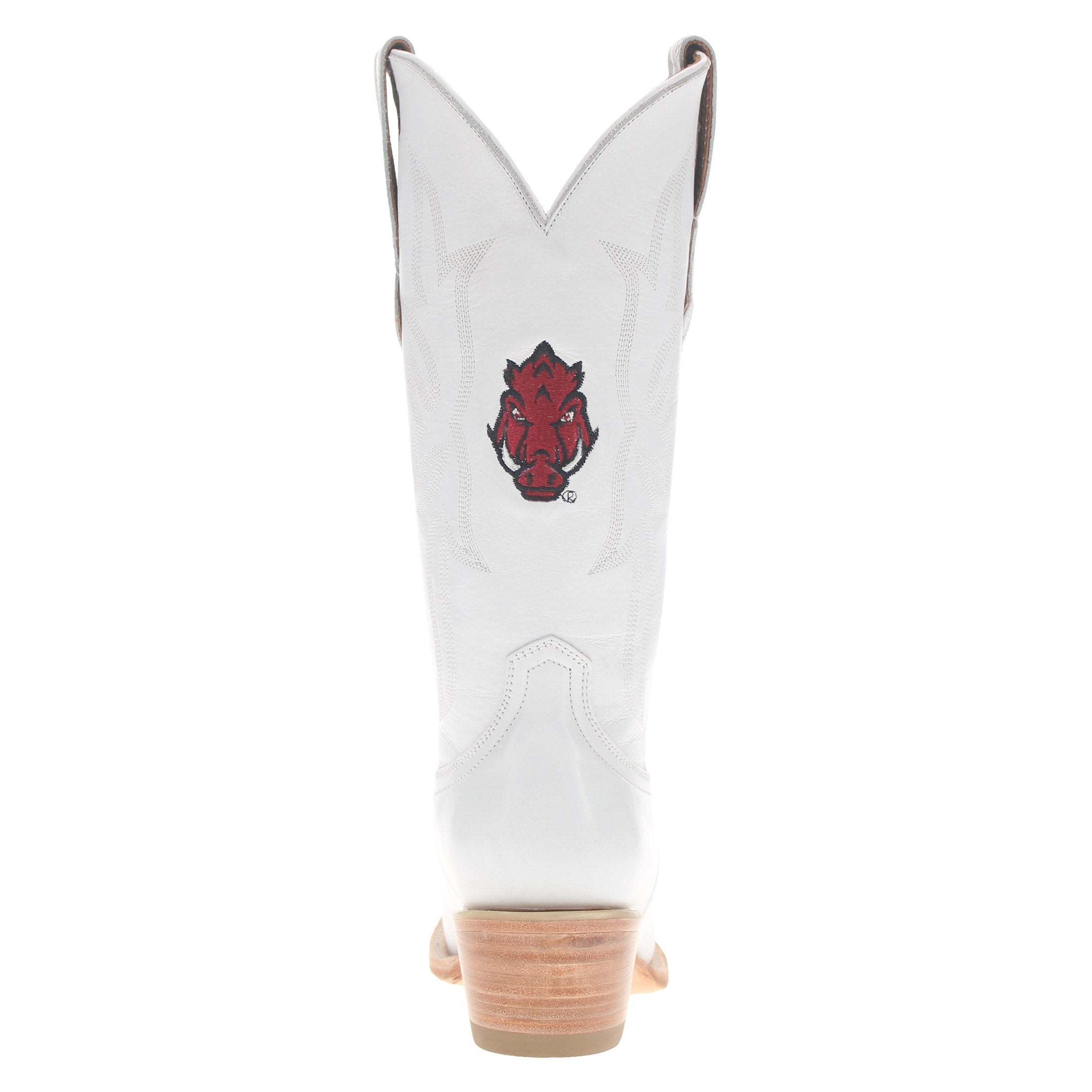 Women's University of Arkansas White Cowgirl Boots Leighton by Vaccari University