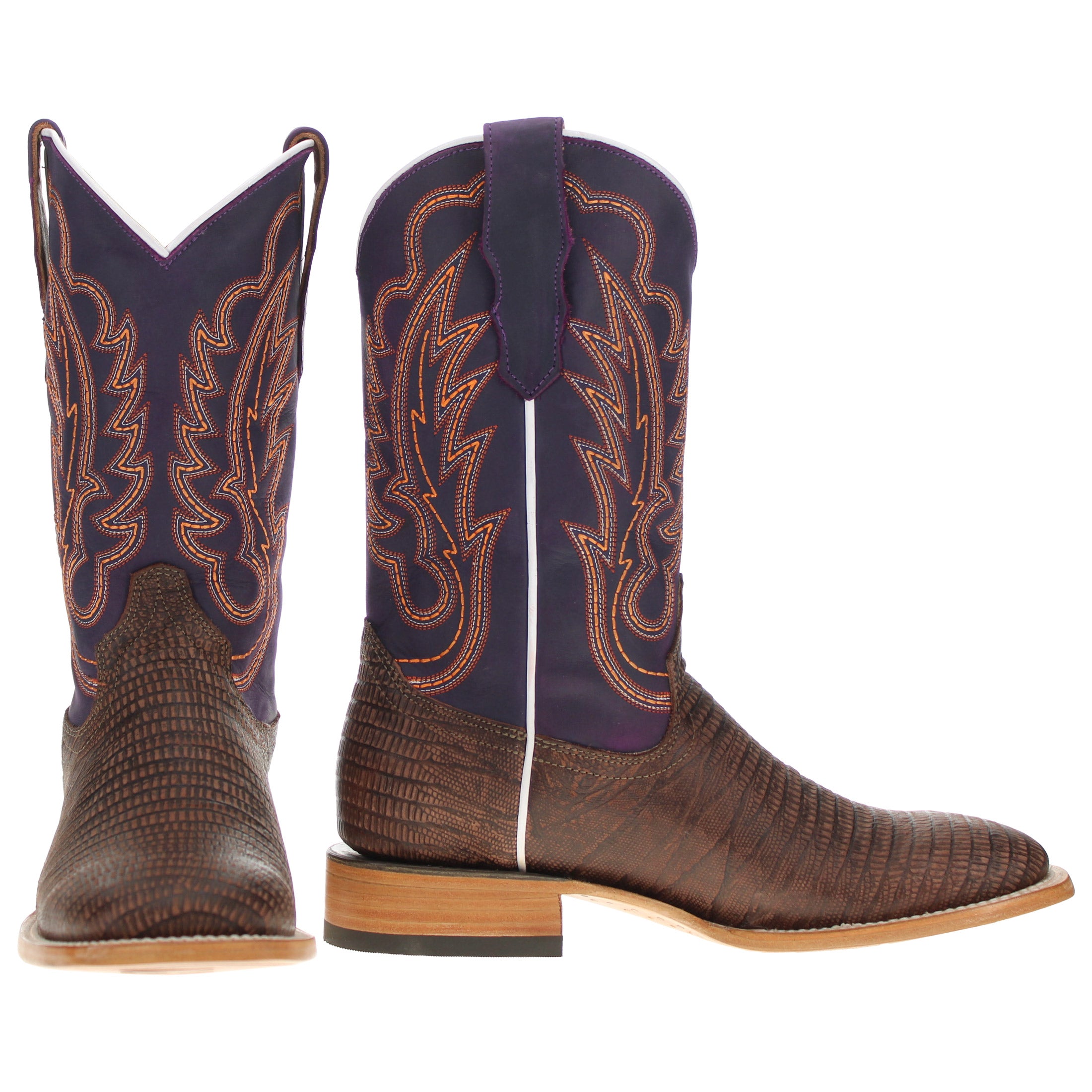 Men's Mocha Lizard Print Cowboy Boots Nash by Vaccari Core