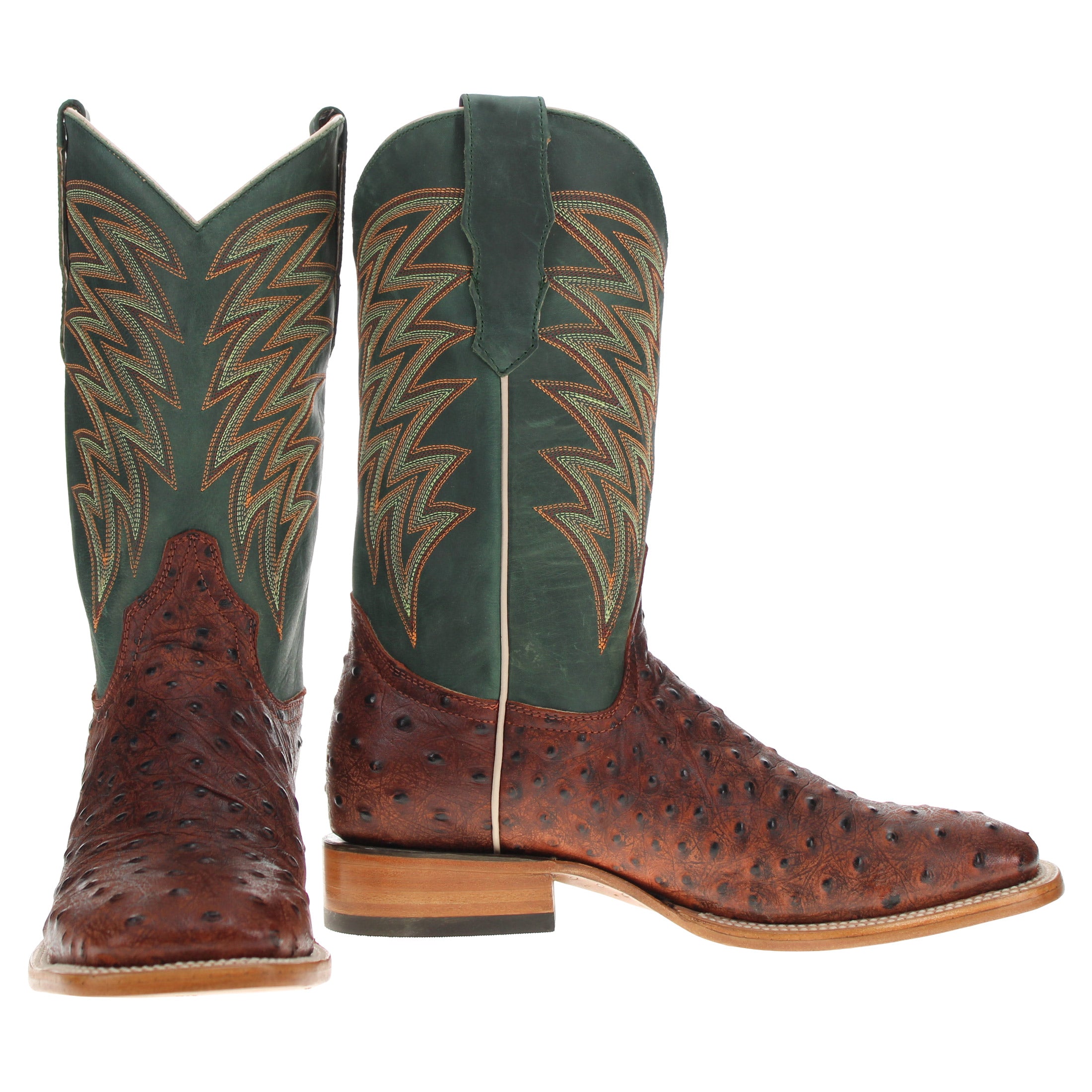 Men's Pecan Ostrich PrintCowboy Boots Carson by Vaccari Core
