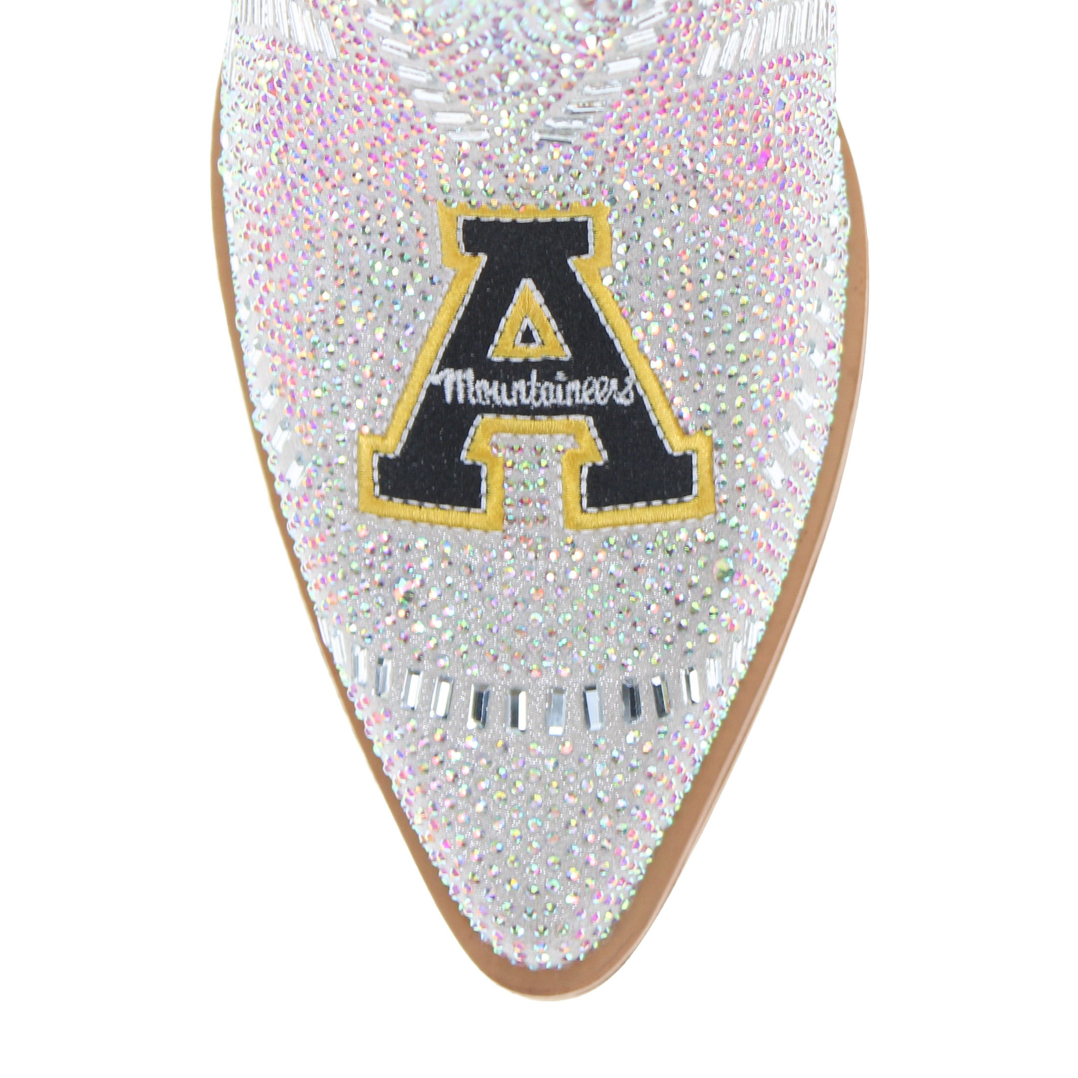 Women's Appalachian State University Natural Bling Cowgirl Booties Jade by V by Vaccari