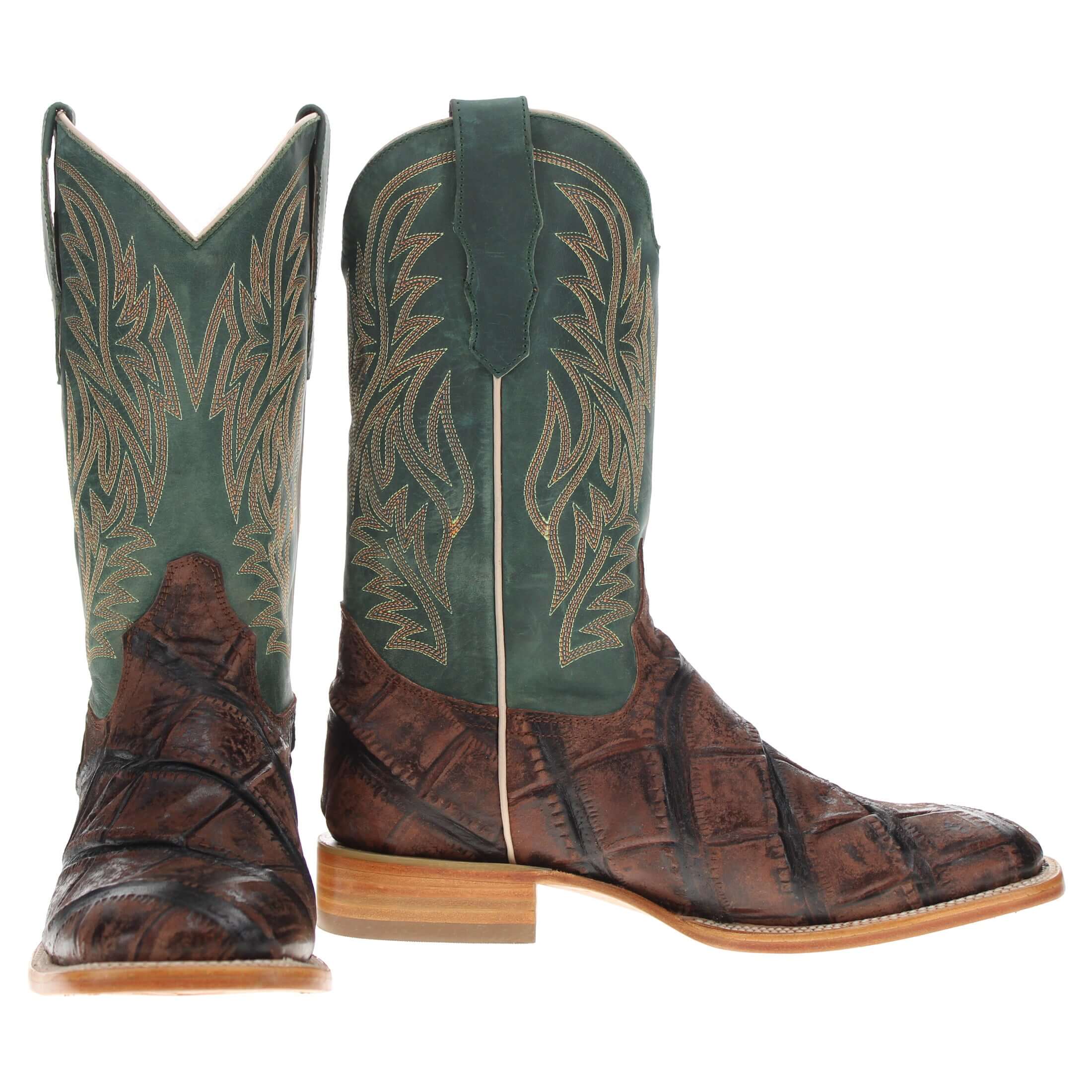 Men's Mocha Allgator Print Cowboy Boots Logan by Vaccari Core