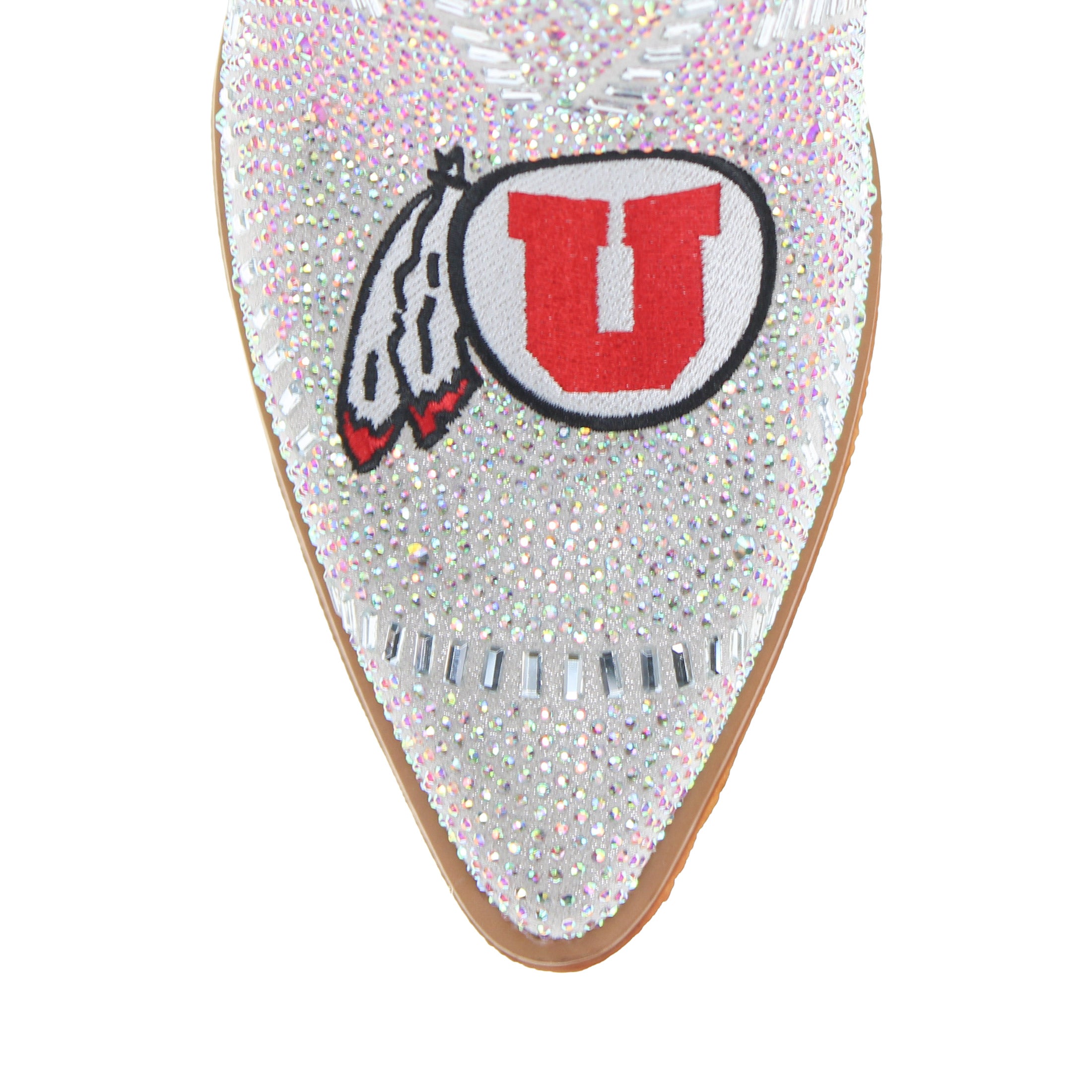 Women's University of Utah Natural Bling Cowgirl Booties Jade by V by Vaccari