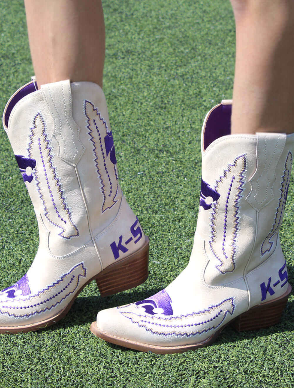 Women's K-State Bone Cowgirl Boots Mimi V by Vaccari