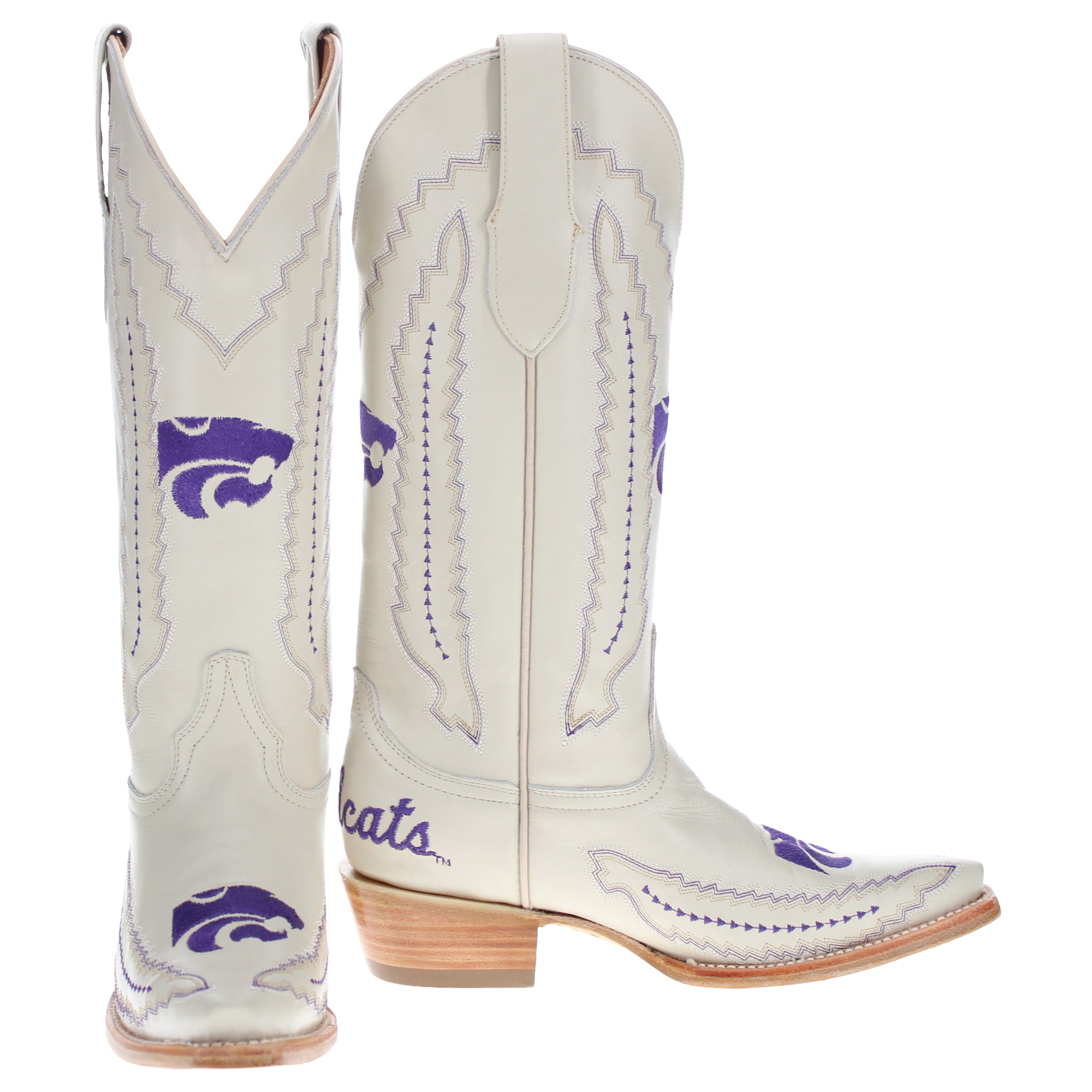 Women's Kansas State University Wildcats Bone Snip Toe Cowgirl Boots Naomi by Vaccari