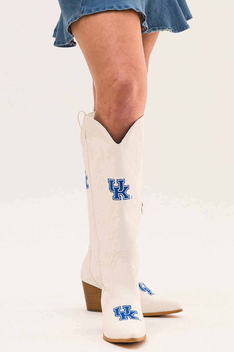 Women's University of Kentucky Tall White Cowgirl Boots Blair V by Vaccari