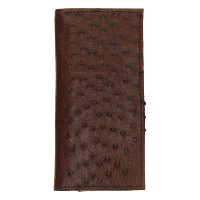 Full Quill Ostrich Checkbook Wallet