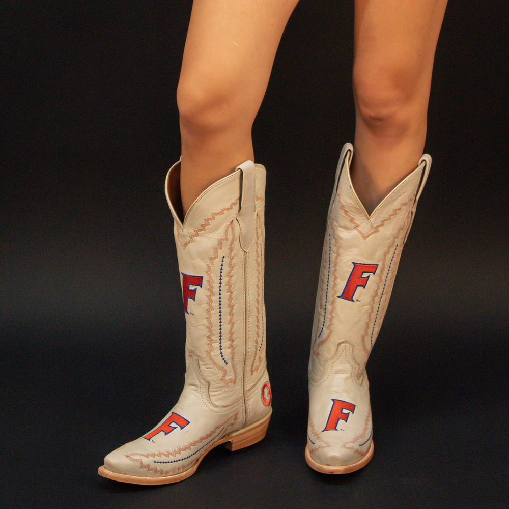 Women's University of Florida Bone Cowgirl Boots Naomi by Vaccari University
