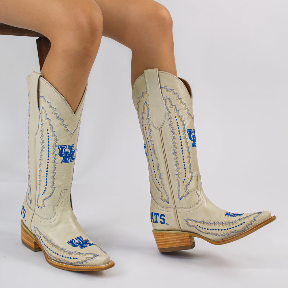 Women's University of Kentucky Bone Cowgirl Boots Naomi by Vaccari University