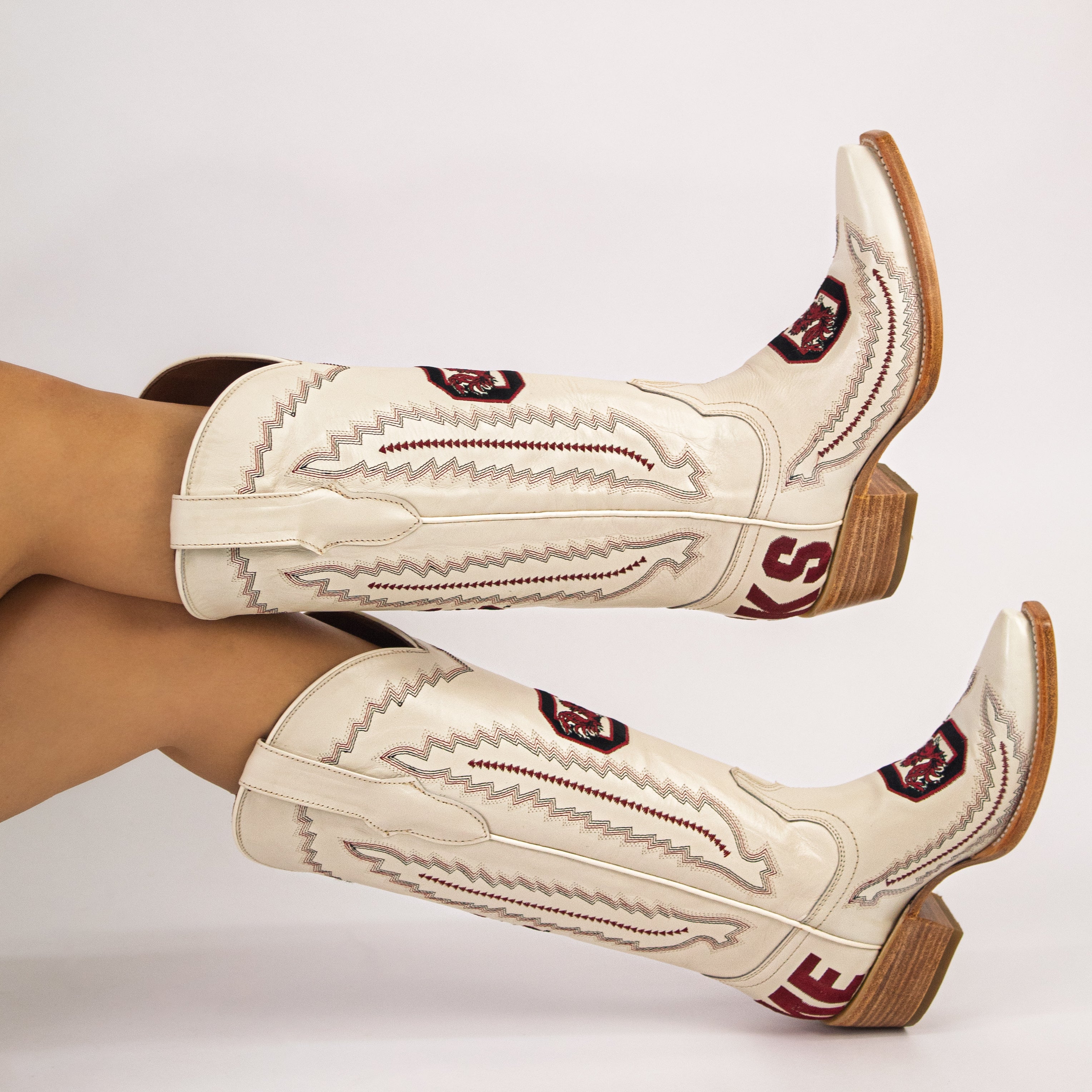 Women's University of South Carolina Bone Cowgirl Boots Naomi by Vaccari University