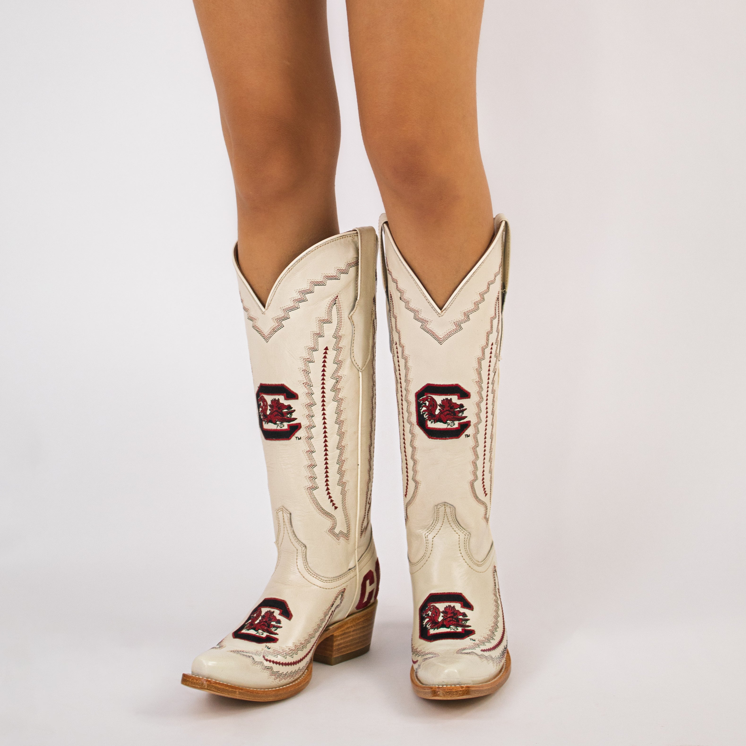 Women's University of South Carolina Bone Cowgirl Boots Naomi by Vaccari University